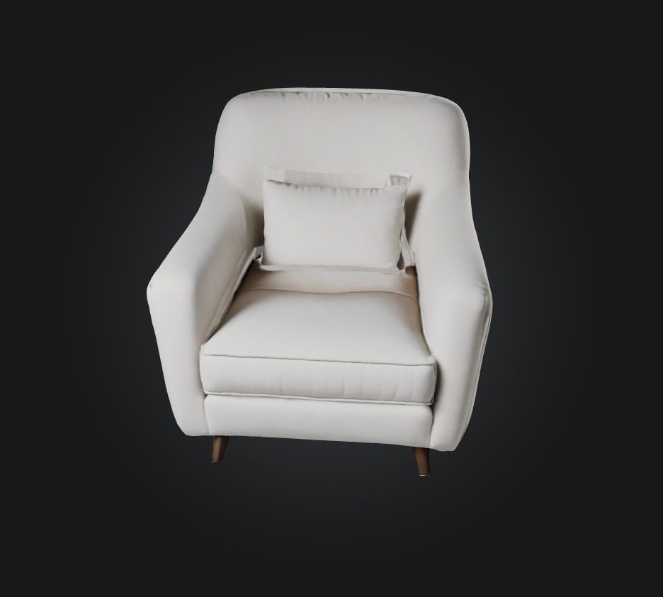 armchair Low-poly 3D model_2
