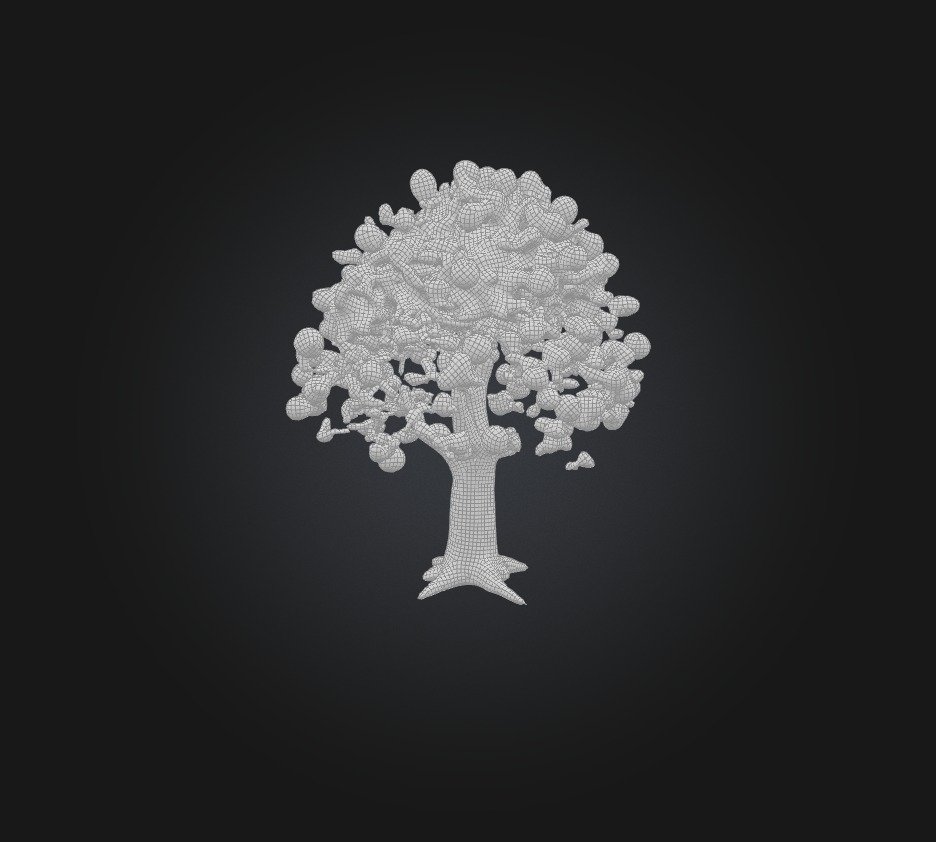 Apple Tree Low-poly 3D model_1