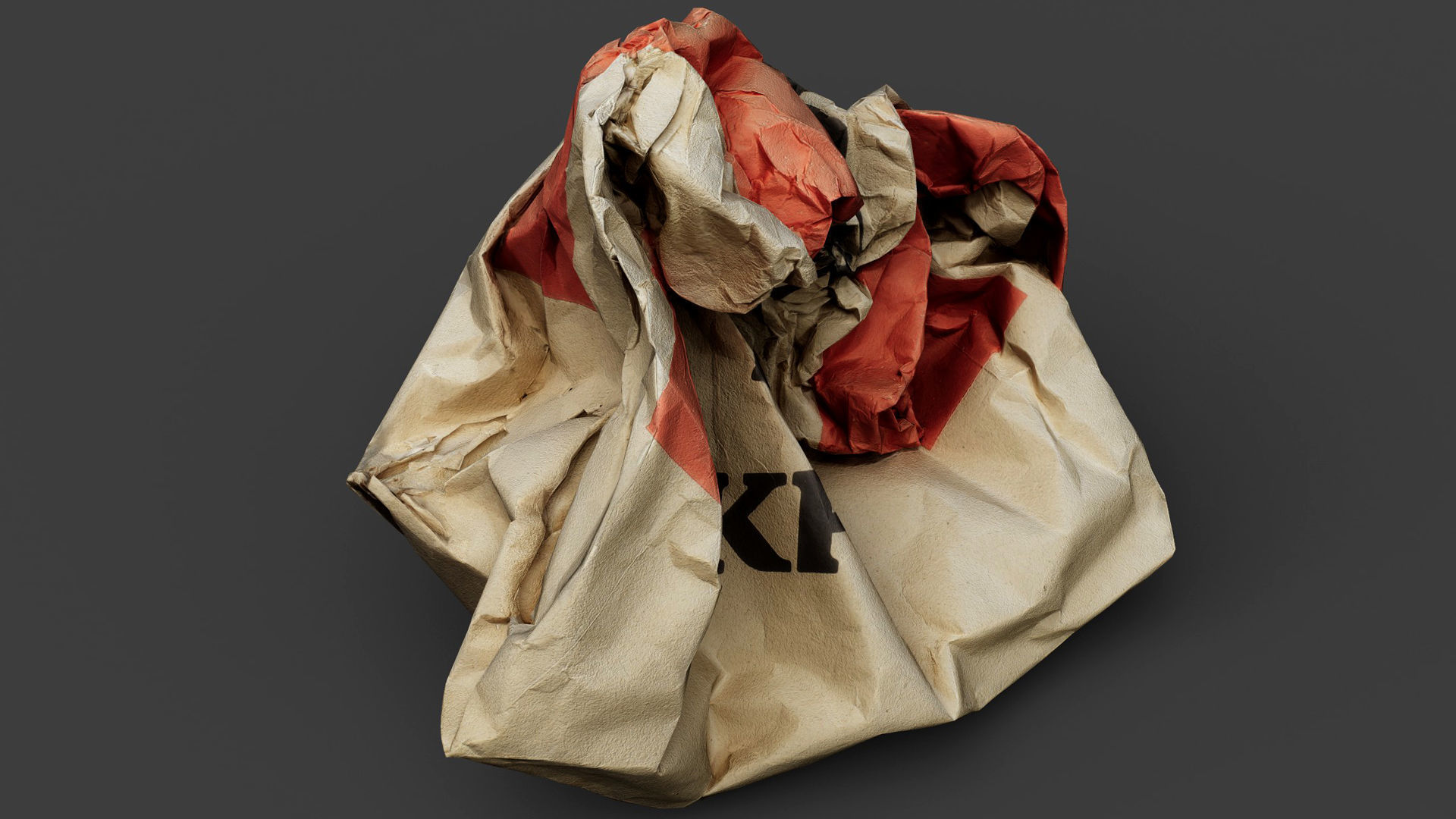 crumpled paperbag fastfood trash pt4 photogrammetry Low-poly 3D model_3