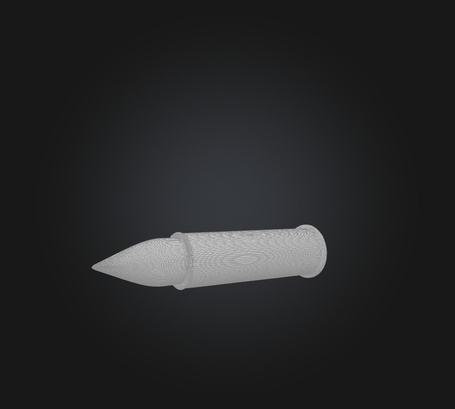Bullet Low-poly 3D model_1