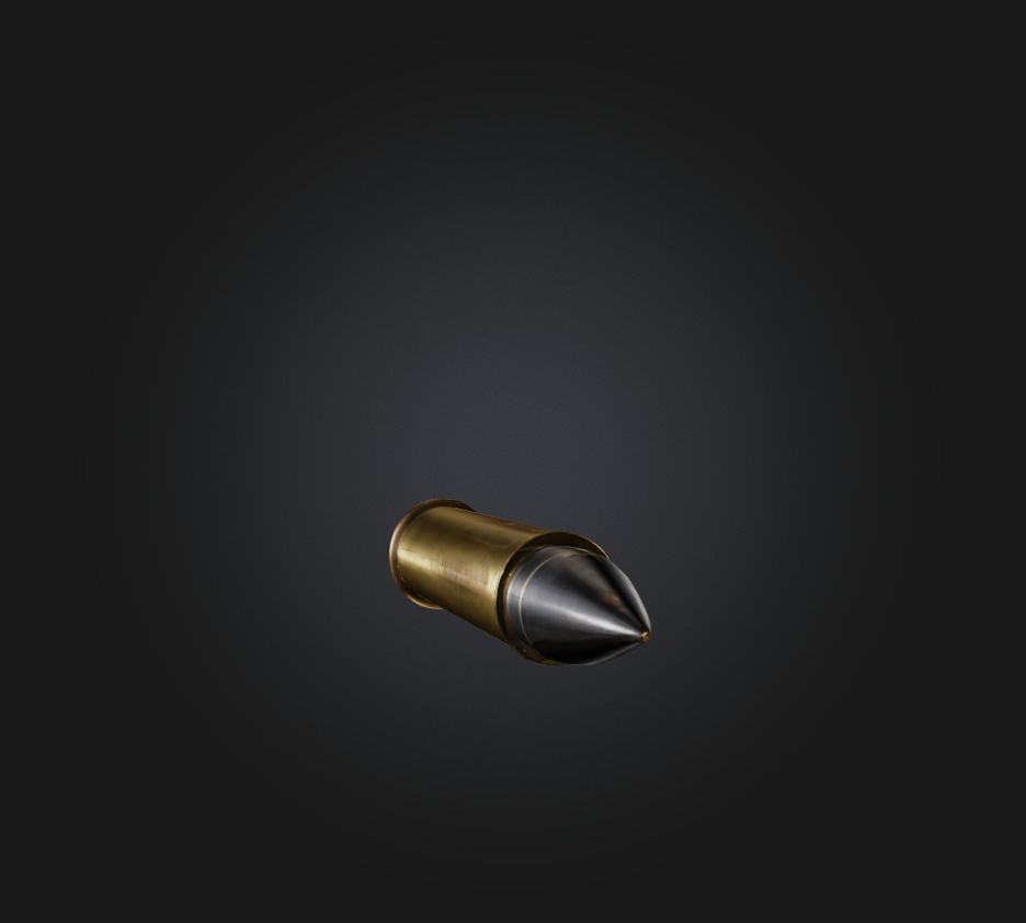 Bullet Low-poly 3D model_3