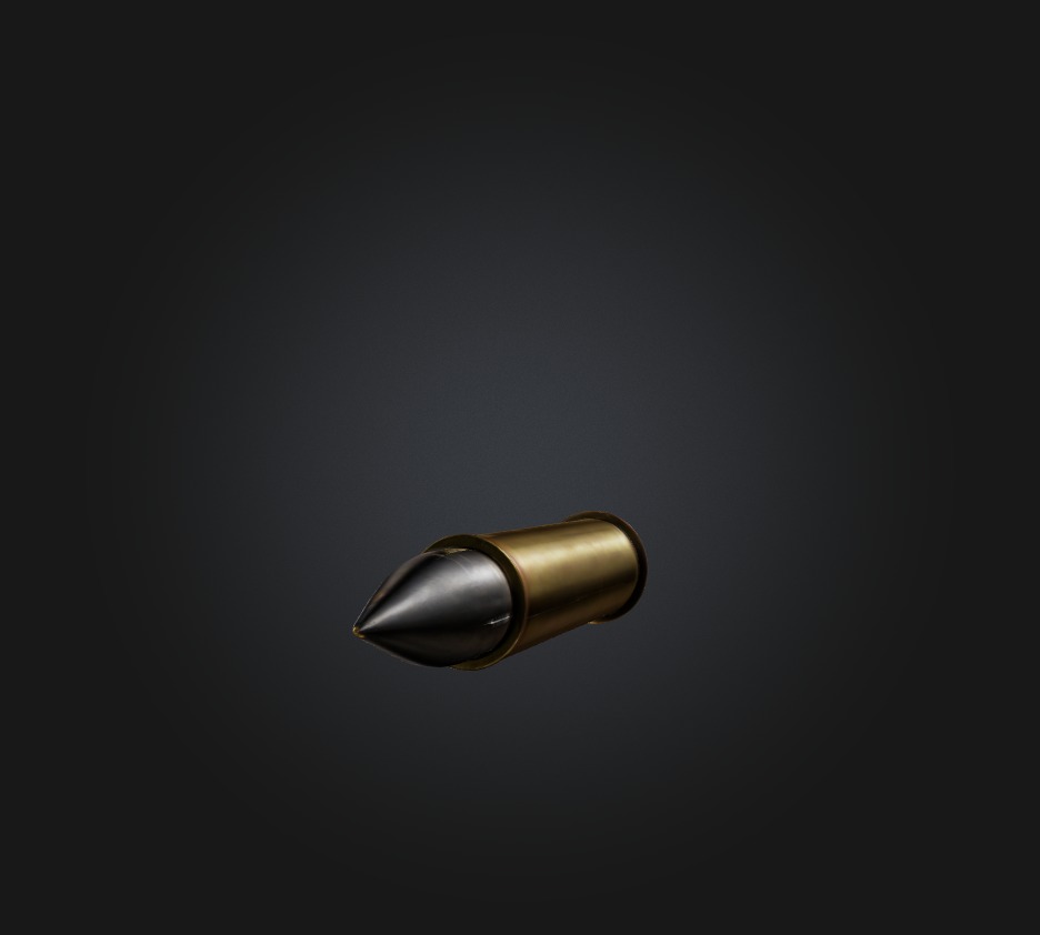 Bullet Low-poly 3D model_2