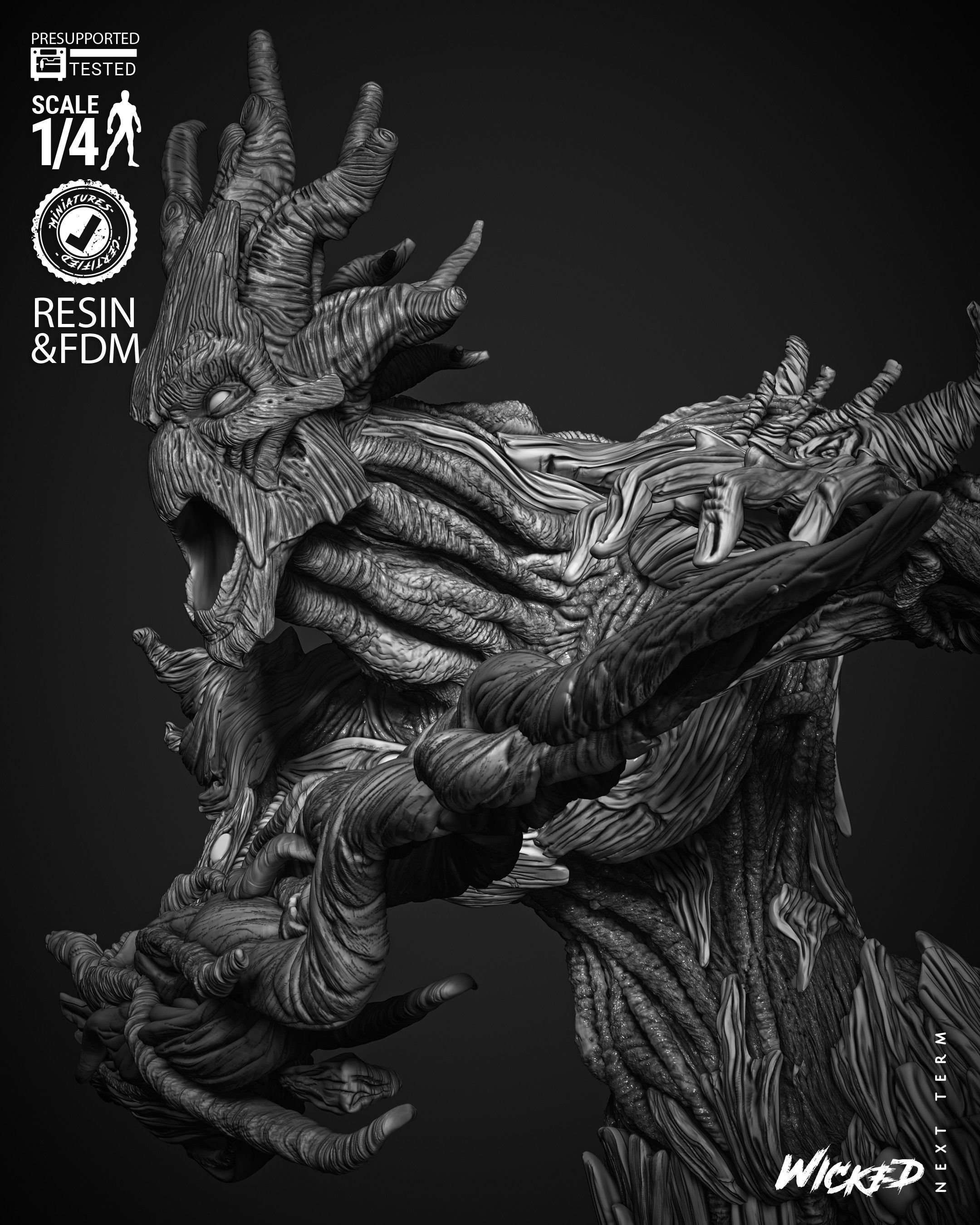 Wicked Marvel Groot Bust  3D print model_22