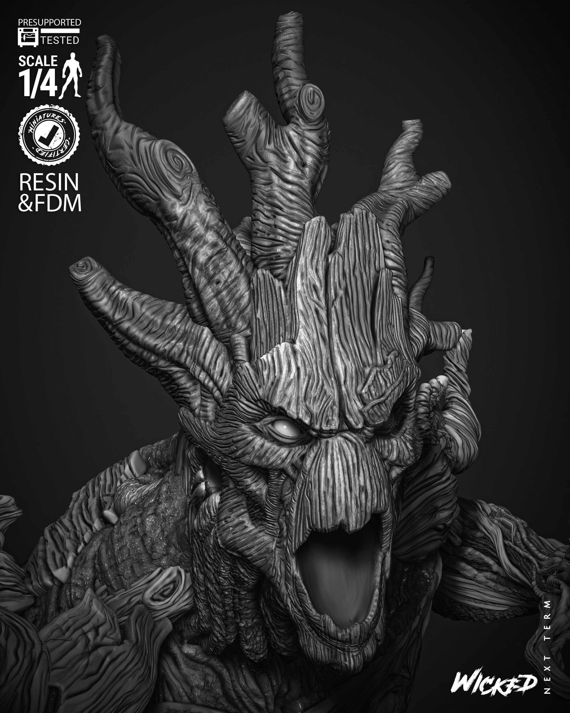 Wicked Marvel Groot Bust  3D print model_47