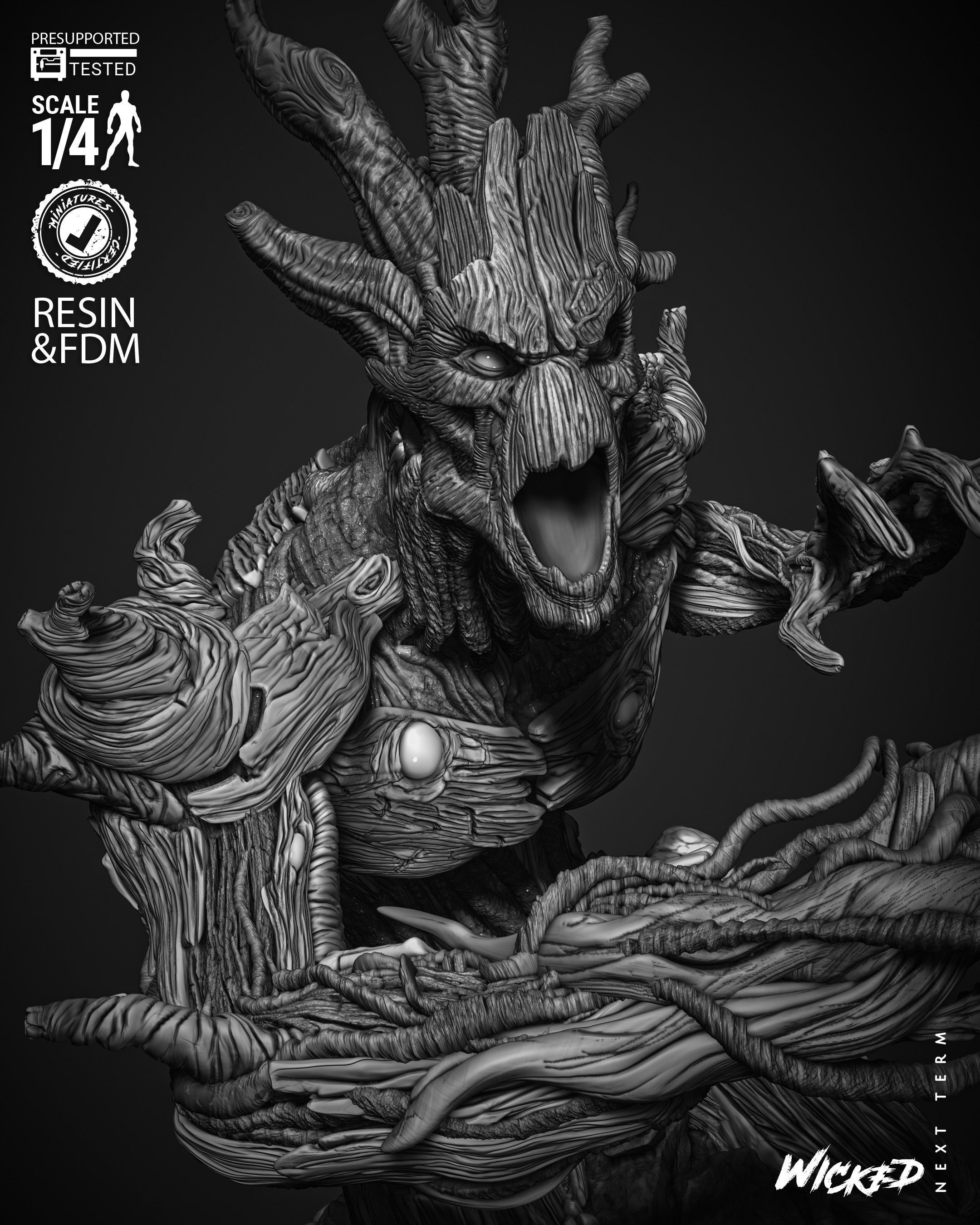 Wicked Marvel Groot Bust  3D print model_45