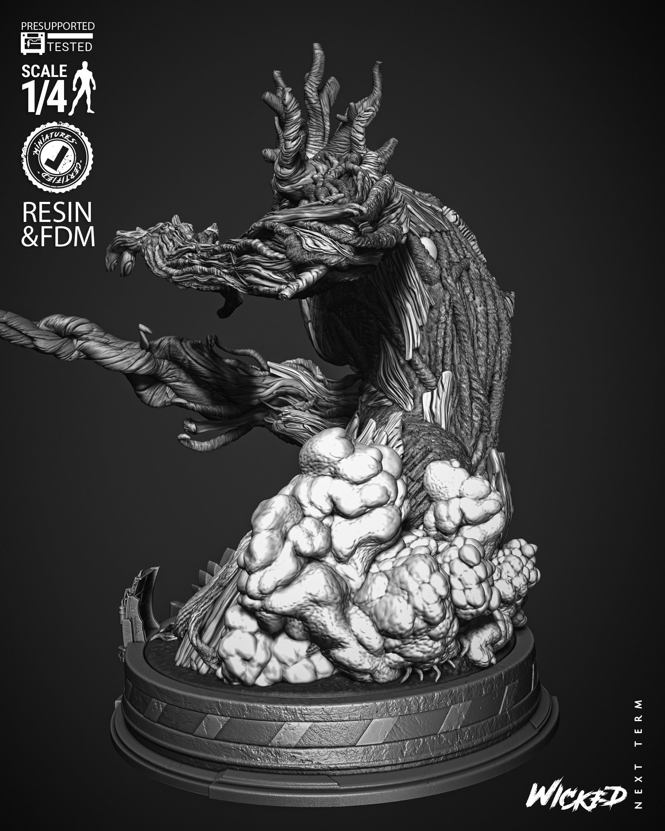 Wicked Marvel Groot Bust  3D print model_43