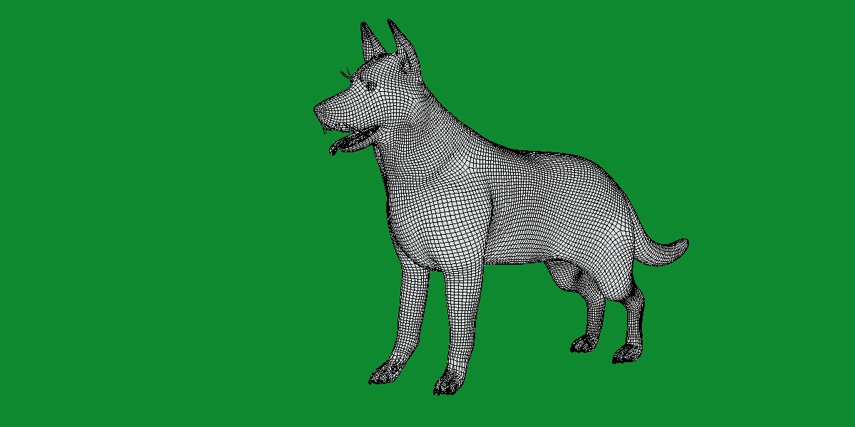 King Shepherd Dog Low-poly 3D model_12