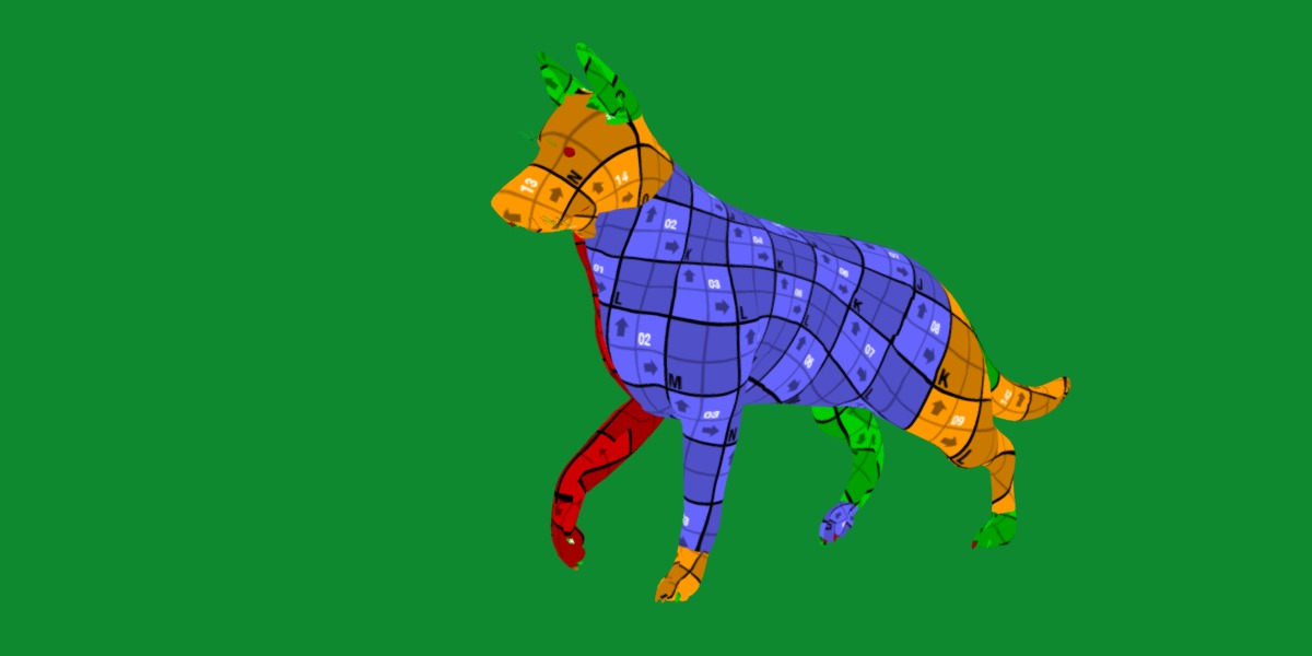 King Shepherd Dog Low-poly 3D model_15