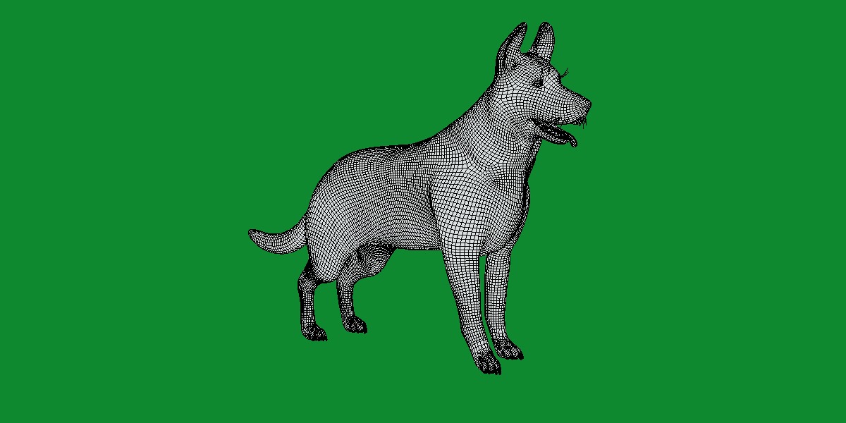 King Shepherd Dog Low-poly 3D model_11