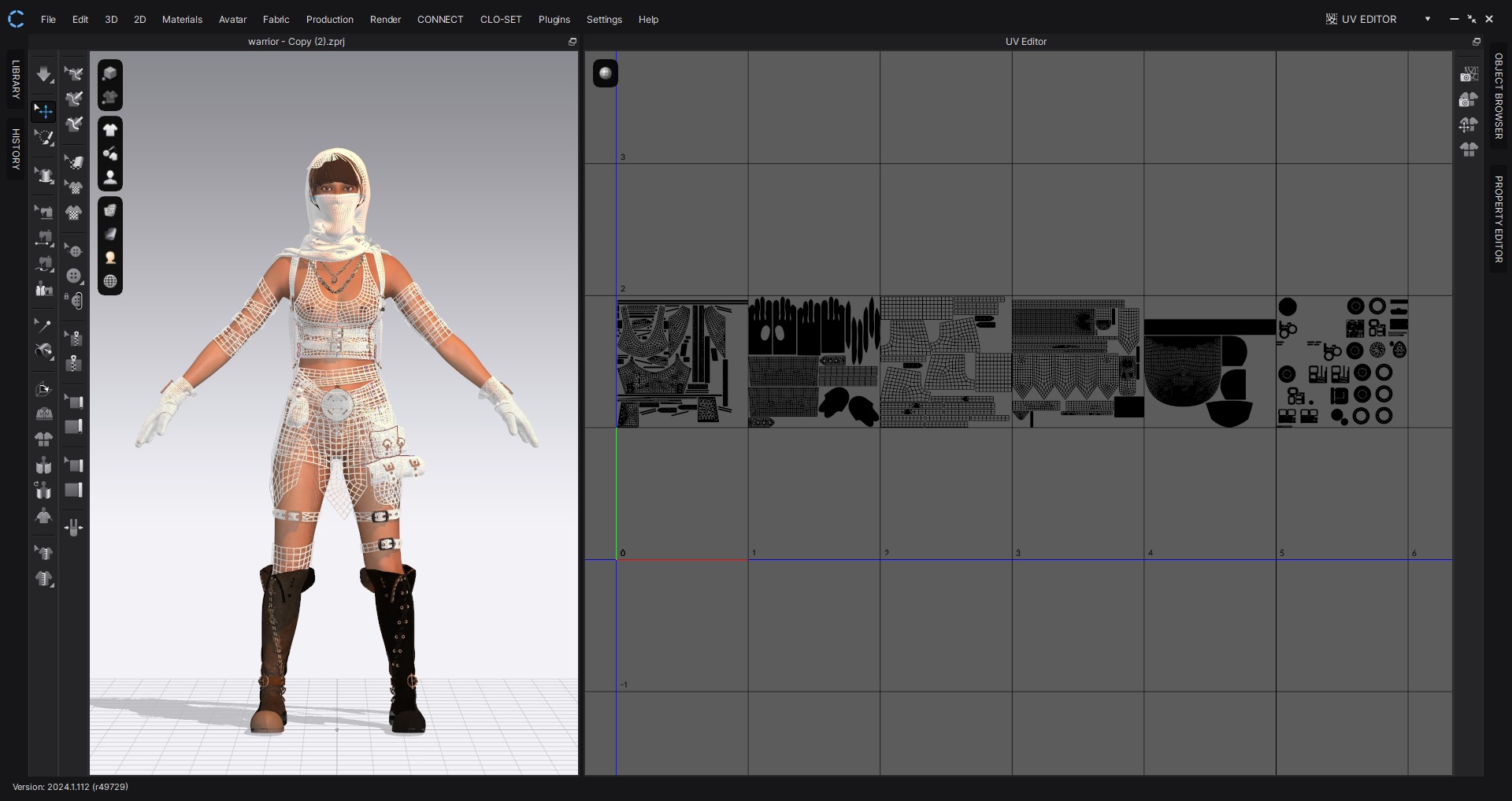 3D Female Warrior Outfit with Cape and Boots 3D model_18
