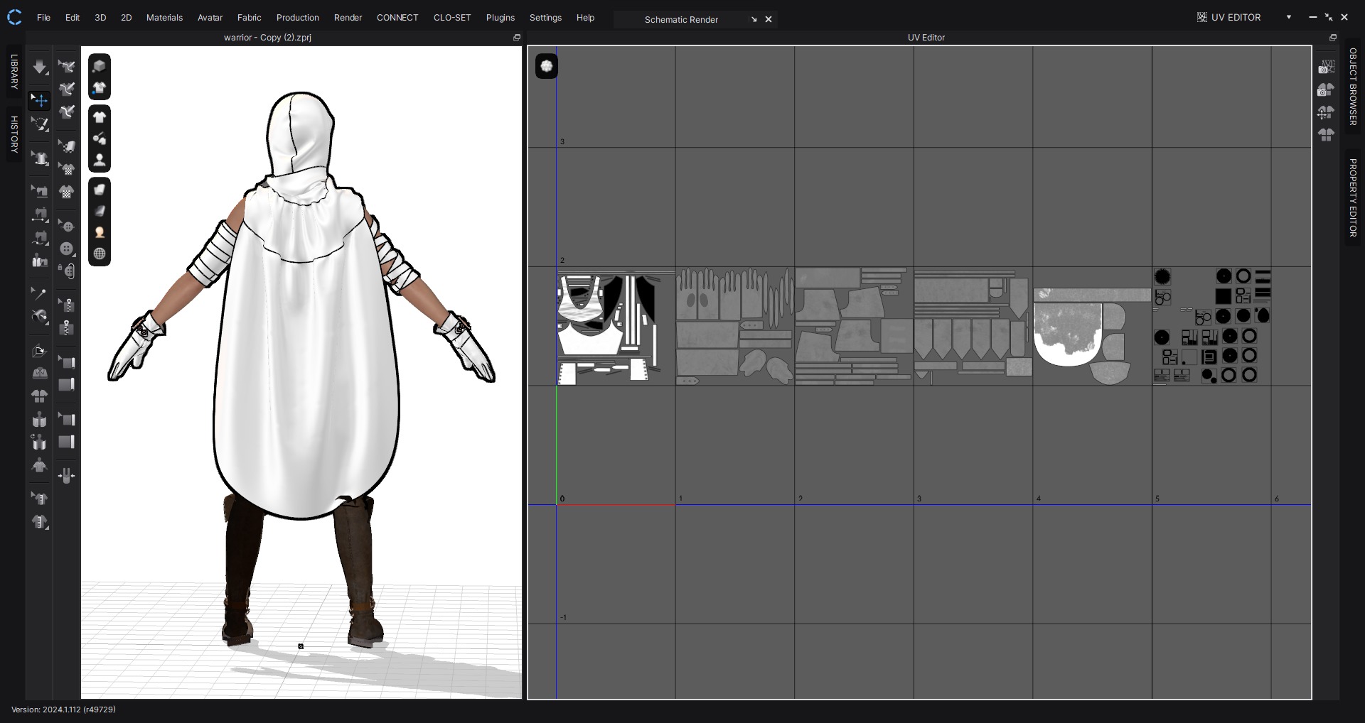 3D Female Warrior Outfit with Cape and Boots 3D model_20