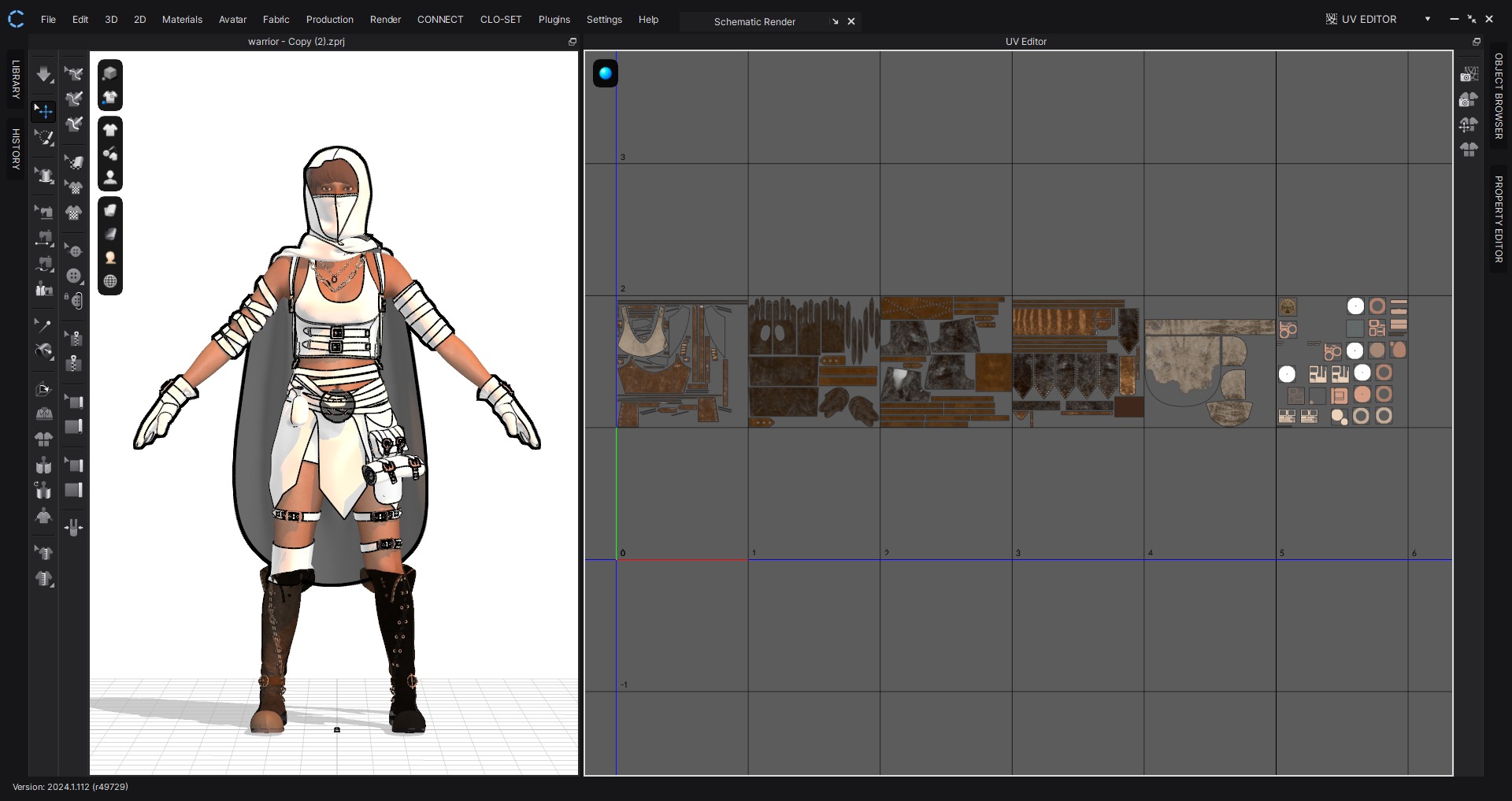 3D Female Warrior Outfit with Cape and Boots 3D model_19