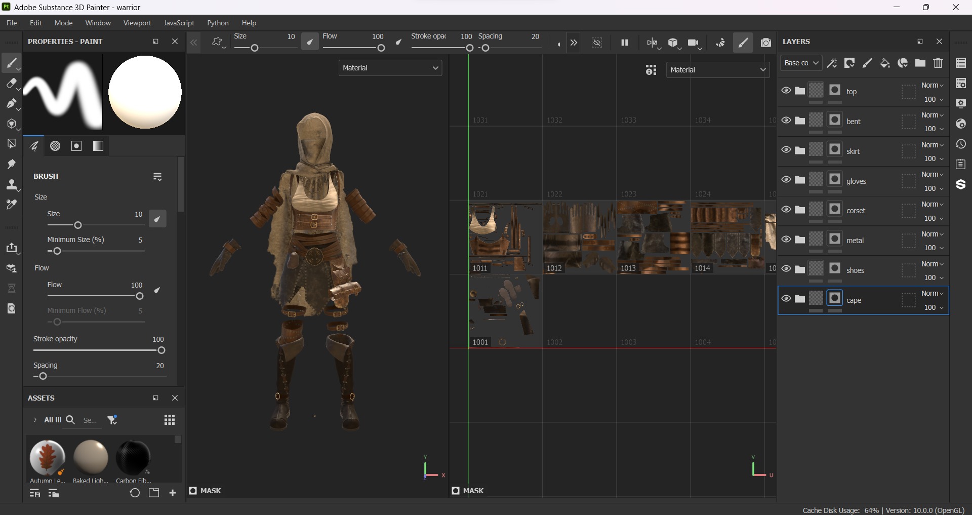 3D Female Warrior Outfit with Cape and Boots 3D model_22