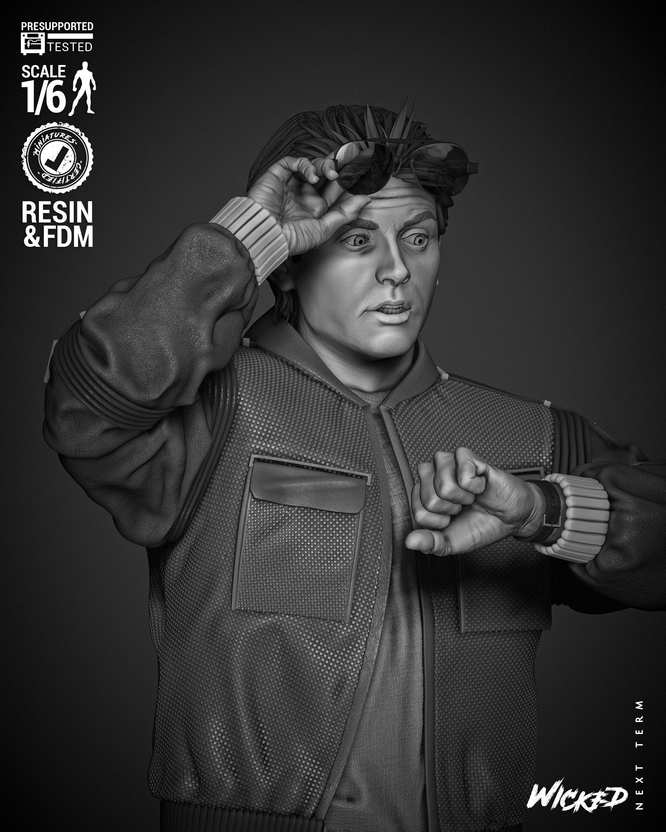 Wicked Movies Marty McFly Sculpture 3D print model_2