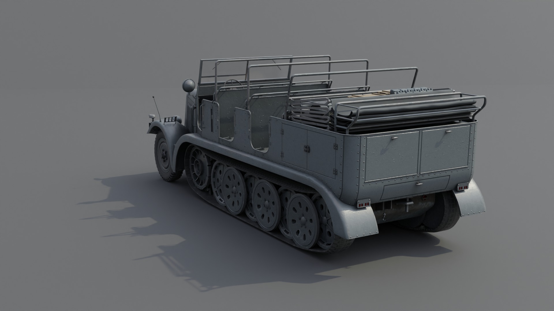 SdKfz7 Halftracked Artillery Tractor Low-poly 3D model_21