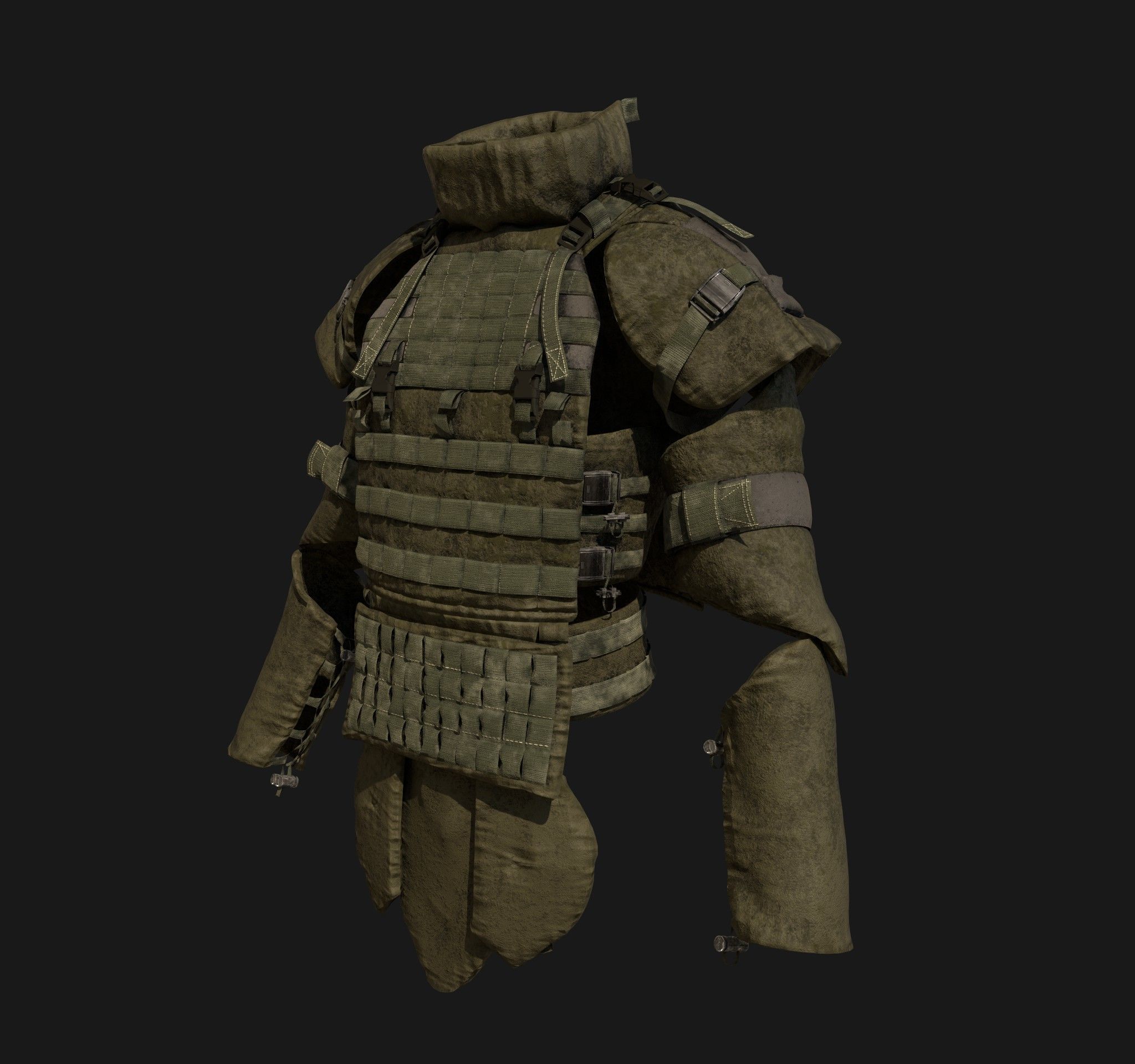 3D Male Military Vest 3D model_12