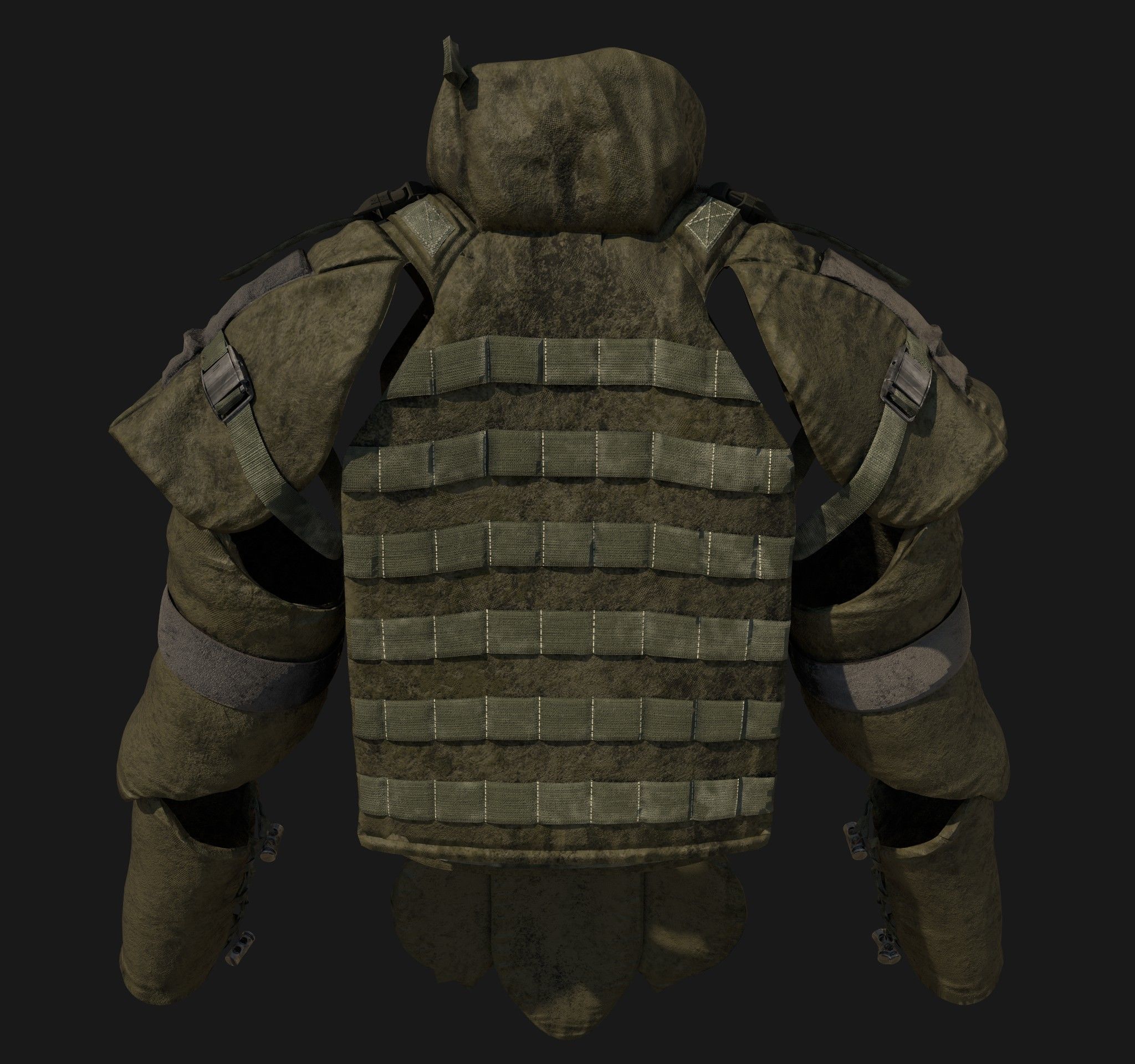 3D Male Military Vest 3D model_6