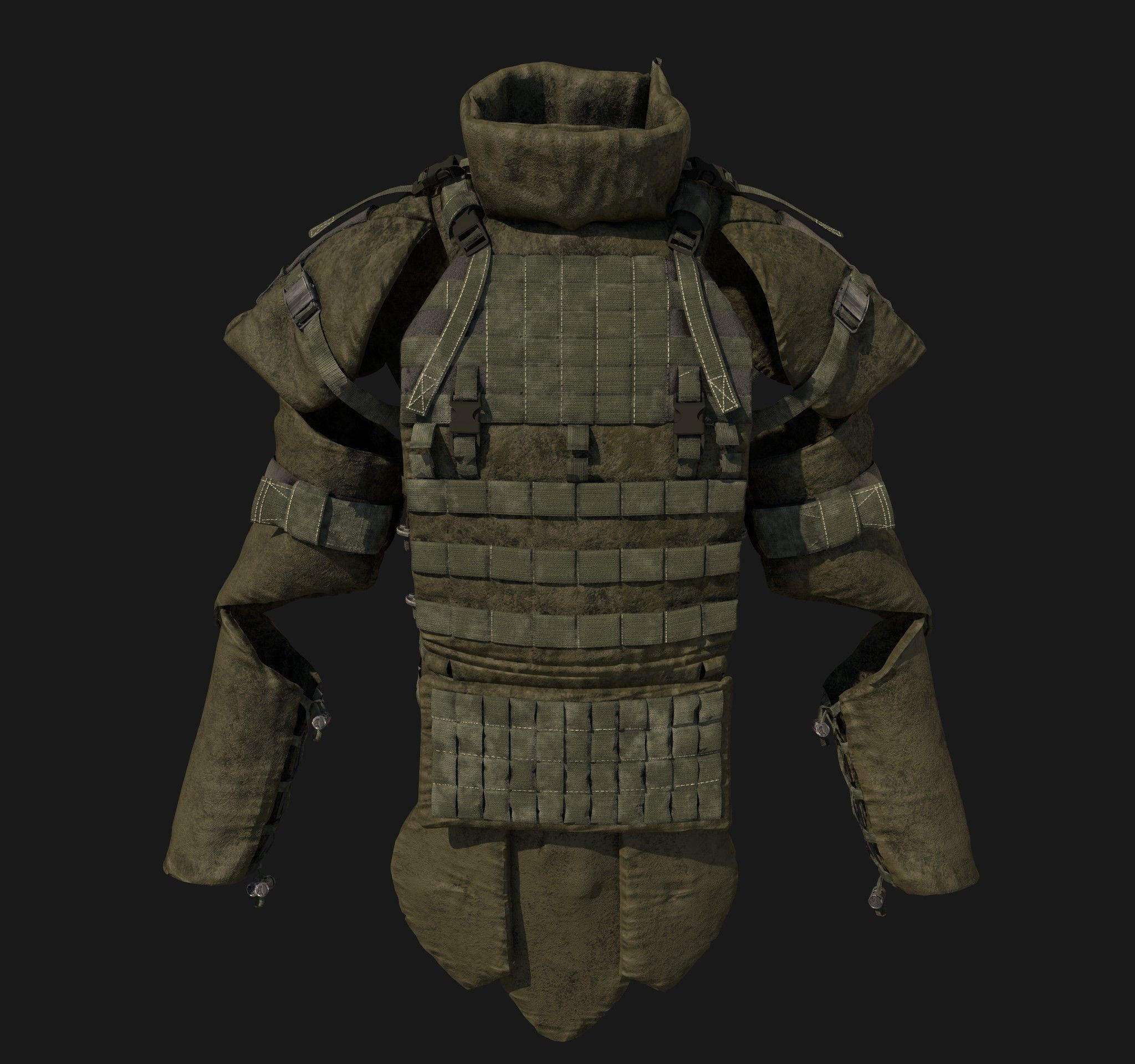 3D Male Military Vest 3D model_4