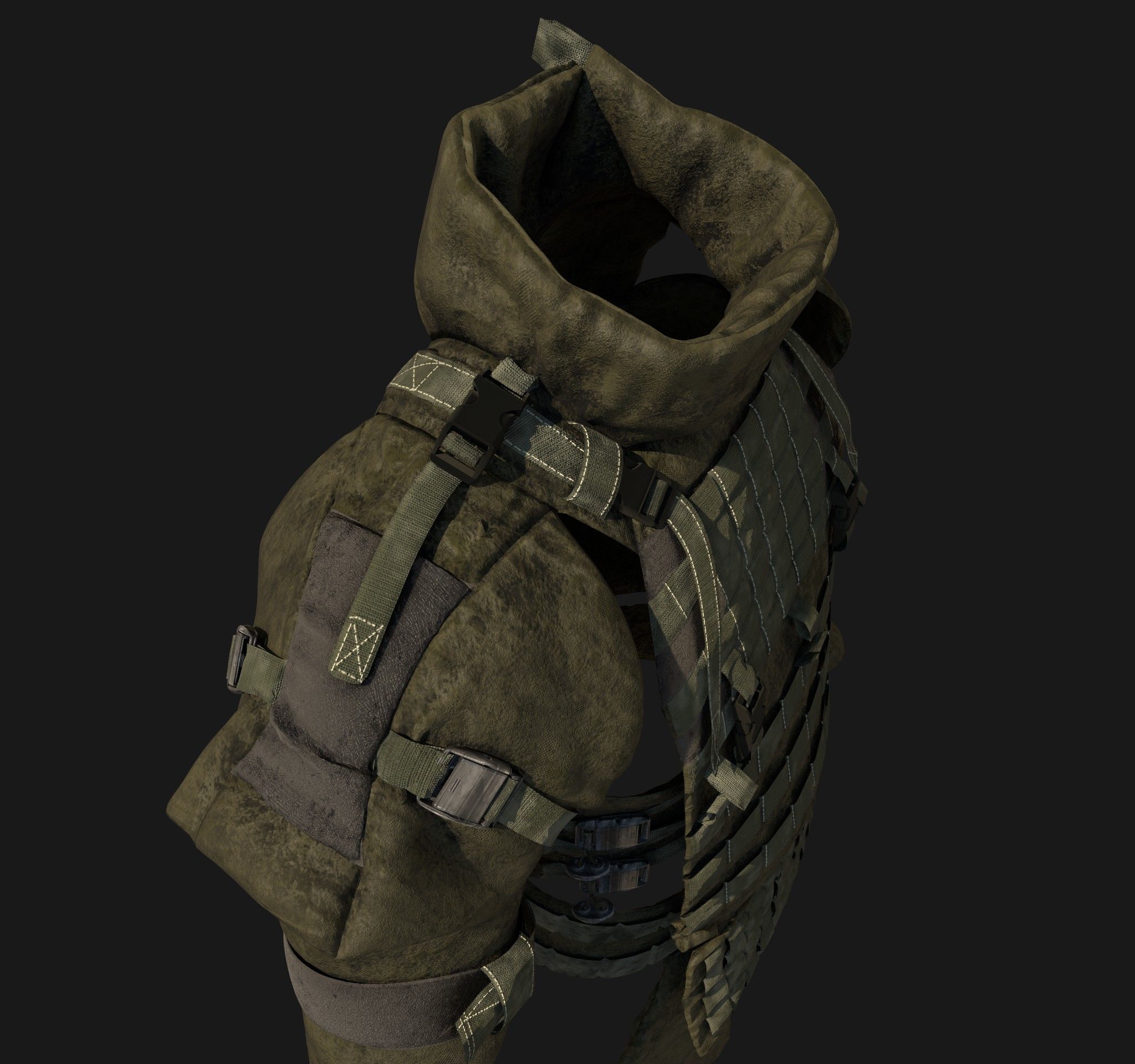 3D Male Military Vest 3D model_7