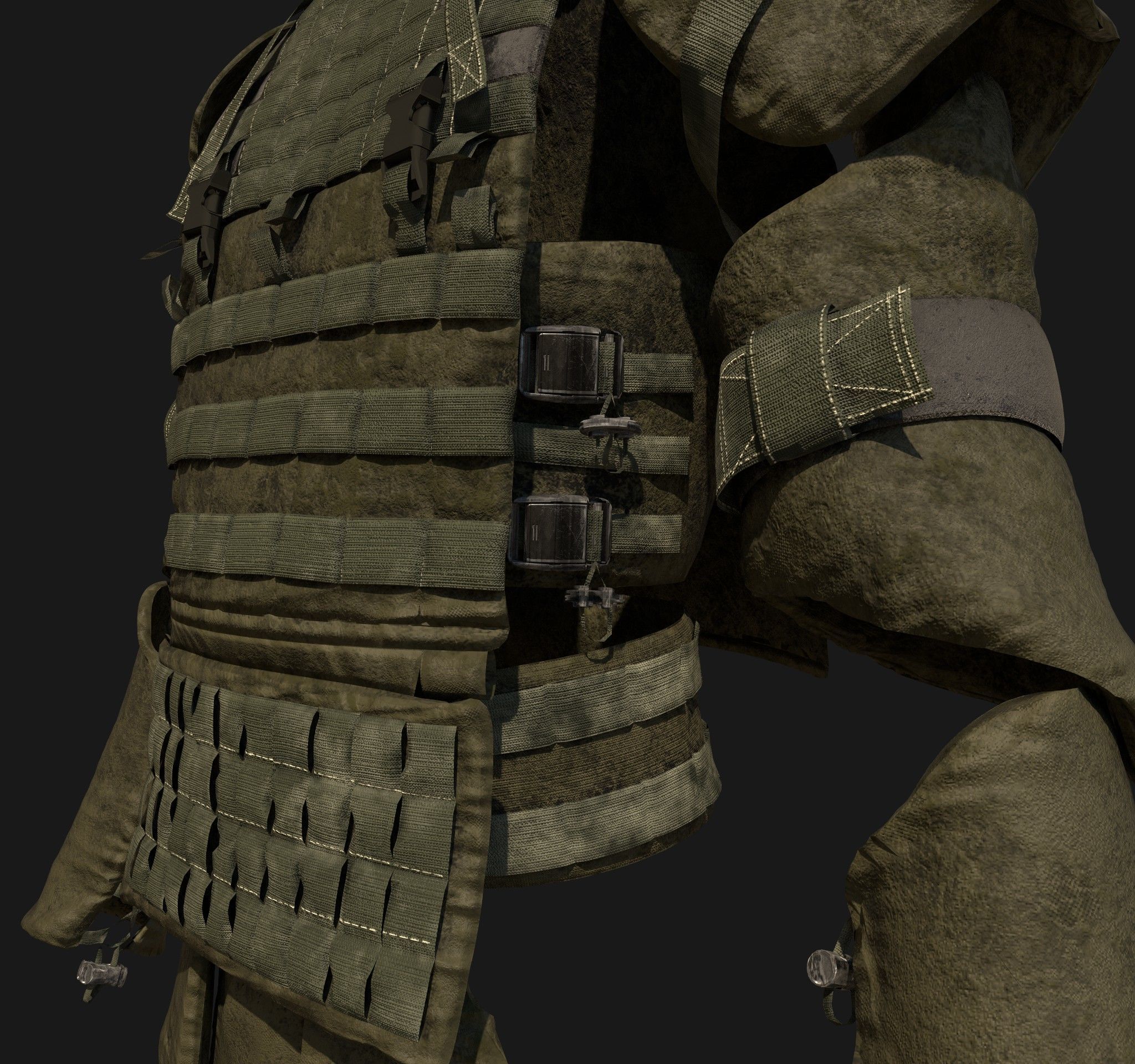 3D Male Military Vest 3D model_8