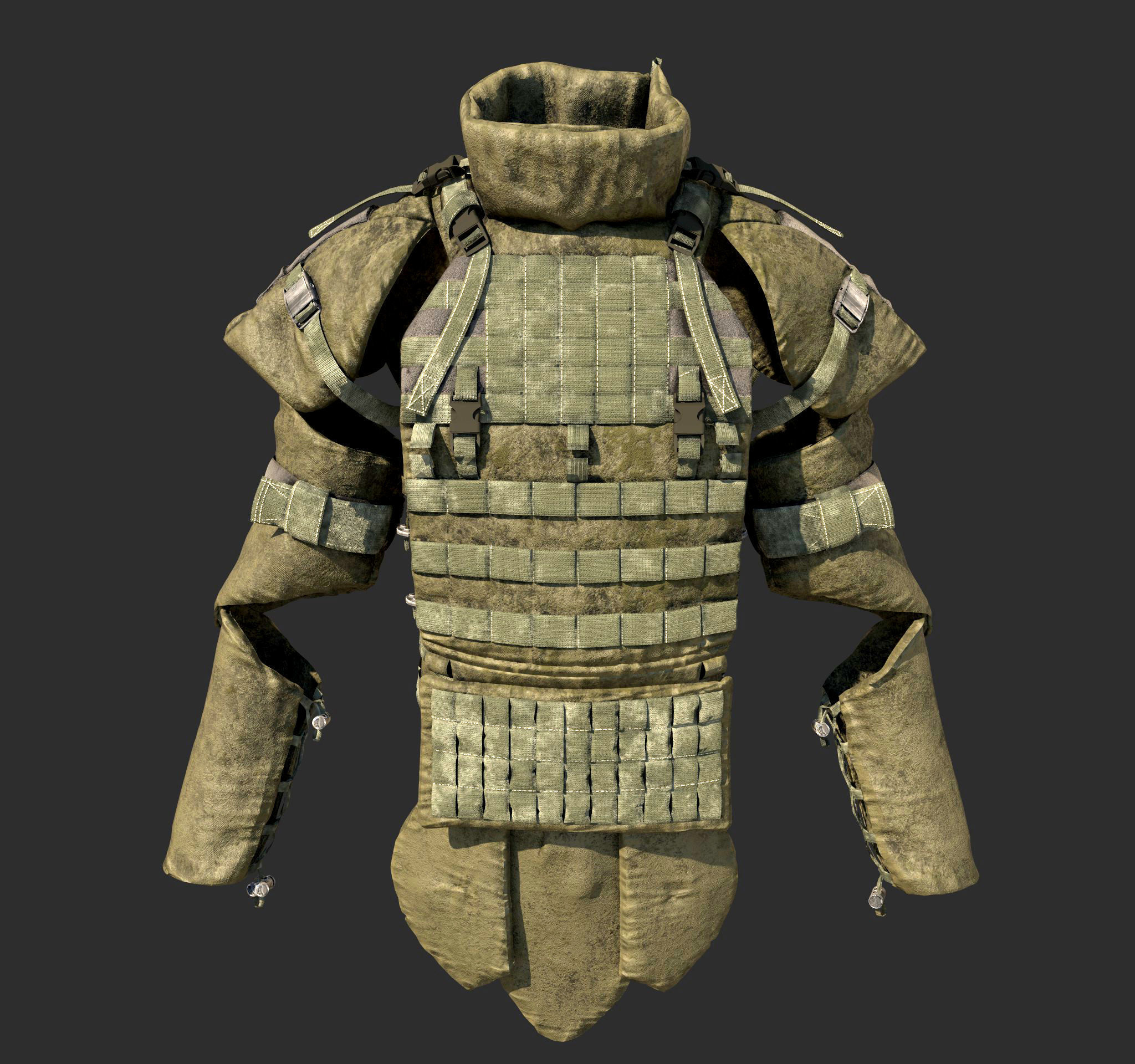 3D Male Military Vest 3D model_22