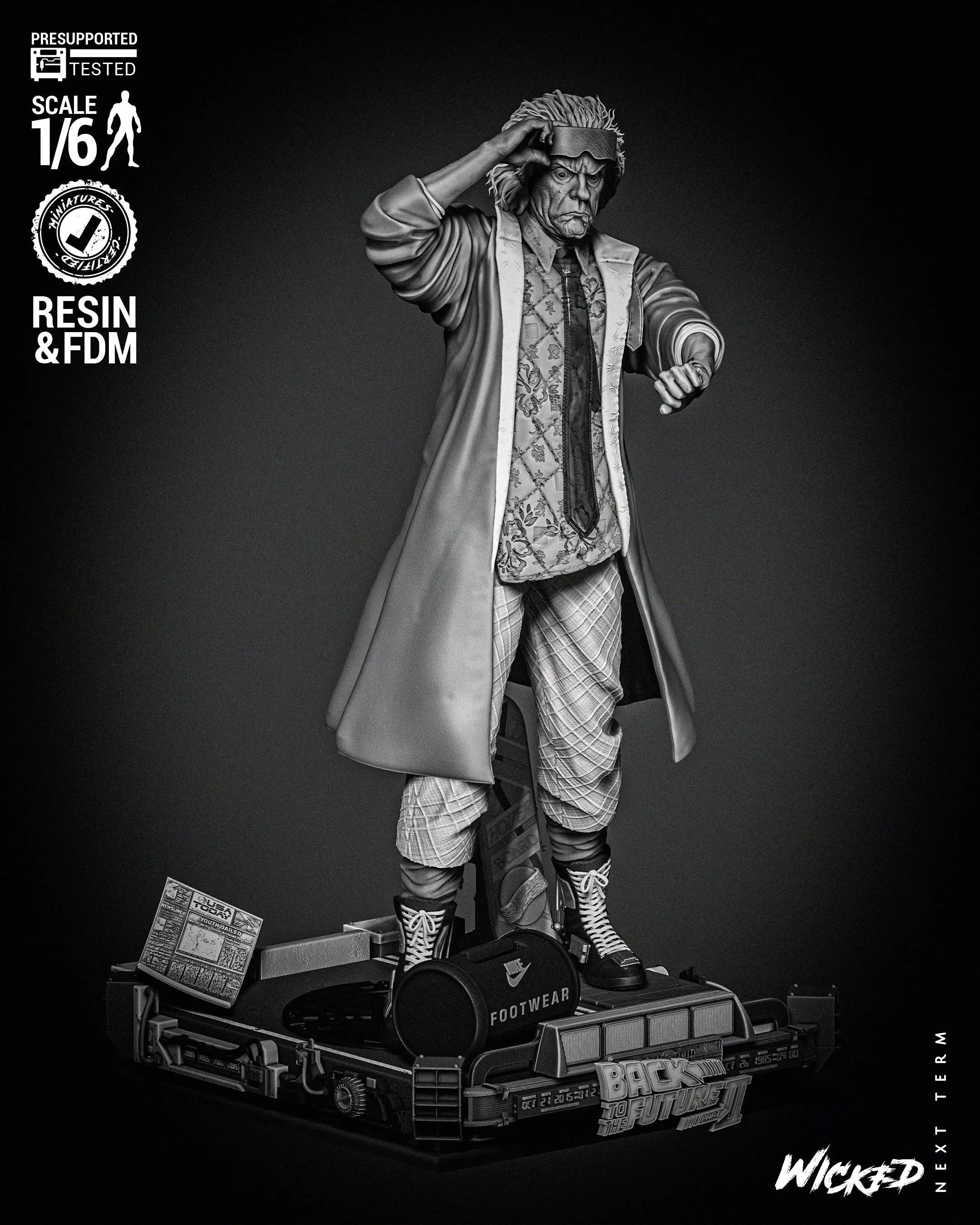 Wicked Movies Dr Emmett Brown Sculpture 3D print model