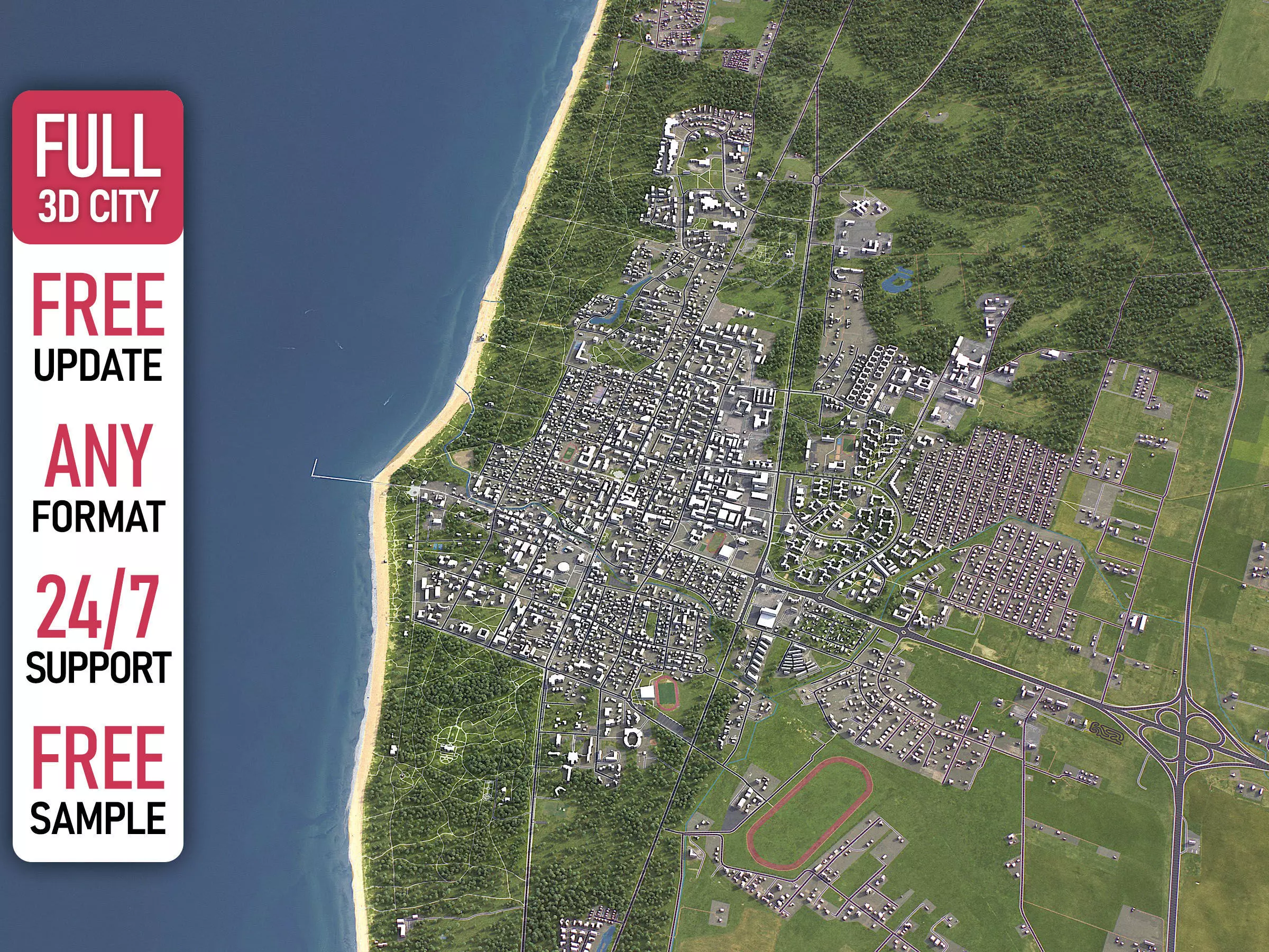 Palanga - 3D City Model Low-poly 3D model_0