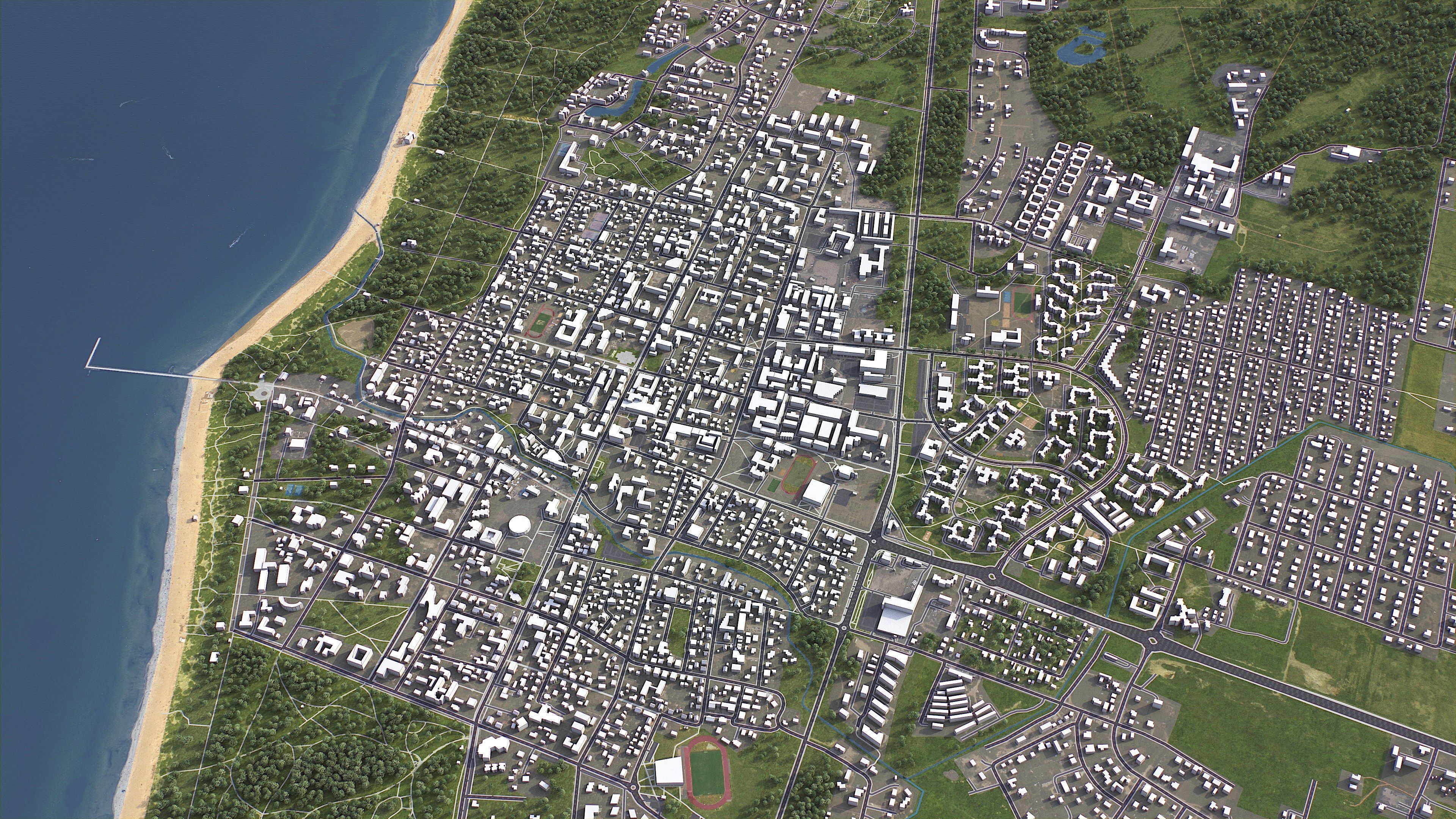 Palanga - 3D City Model Low-poly 3D model_1