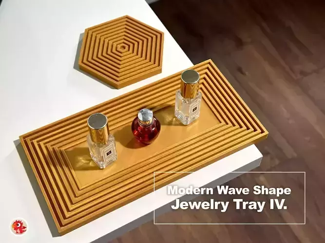 Modern Wave Shaped Jewelry Tray 4 3D print model