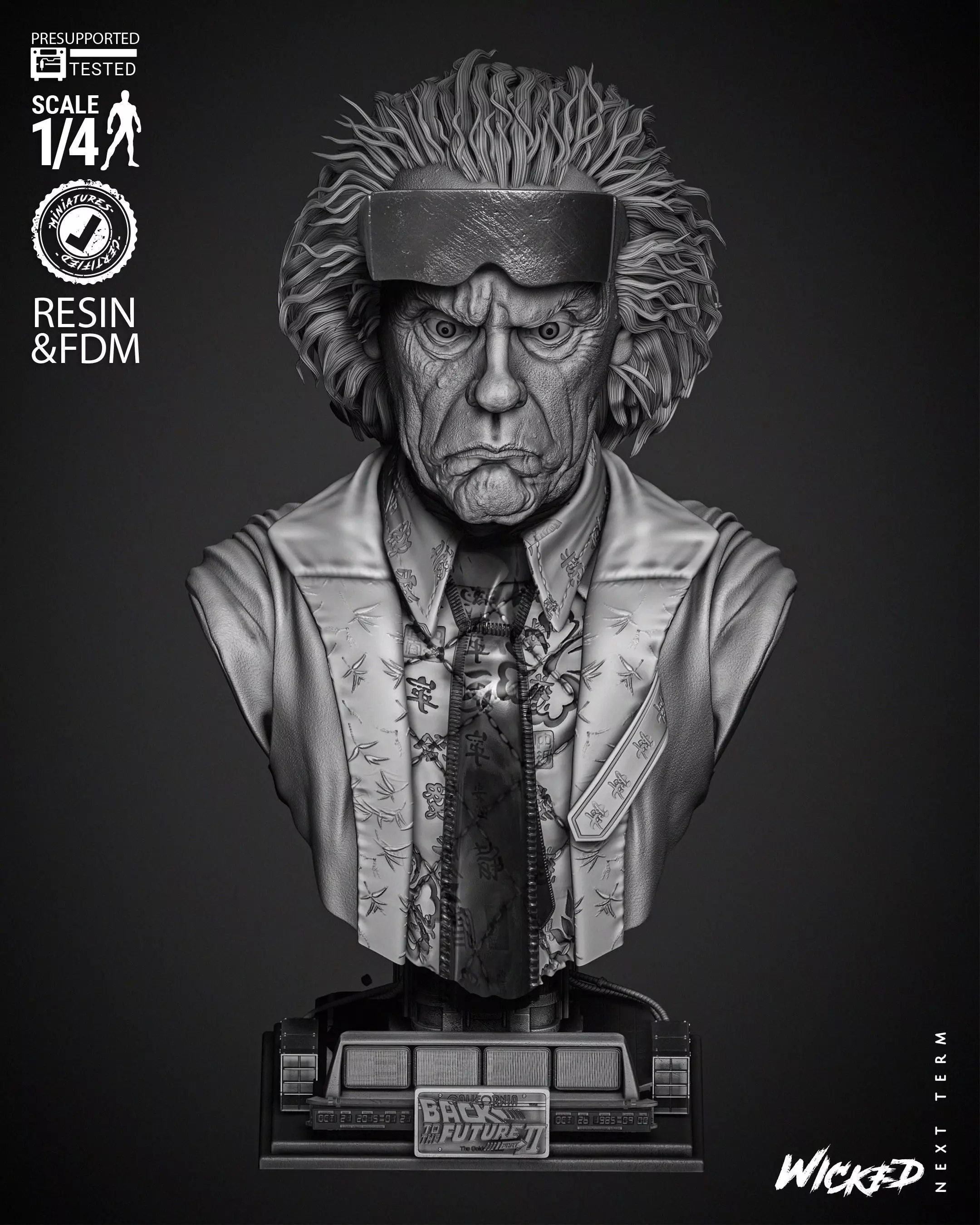 Wicked Movies Dr Emmett Brown Portrait Bust 3D print model
