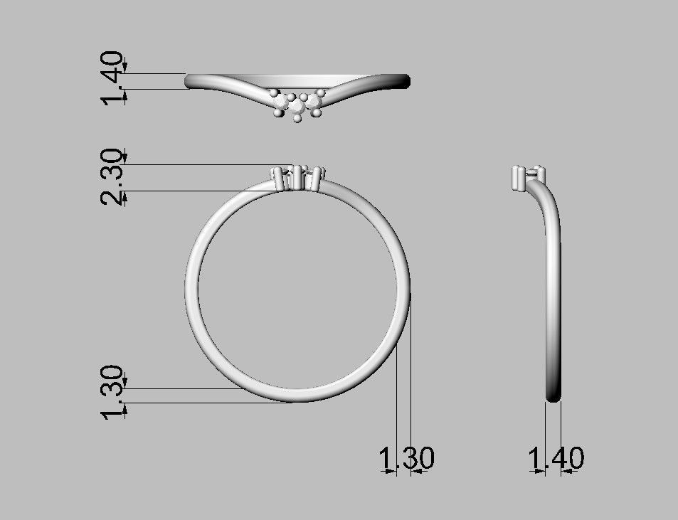 Diamond Ring 3D print model_3