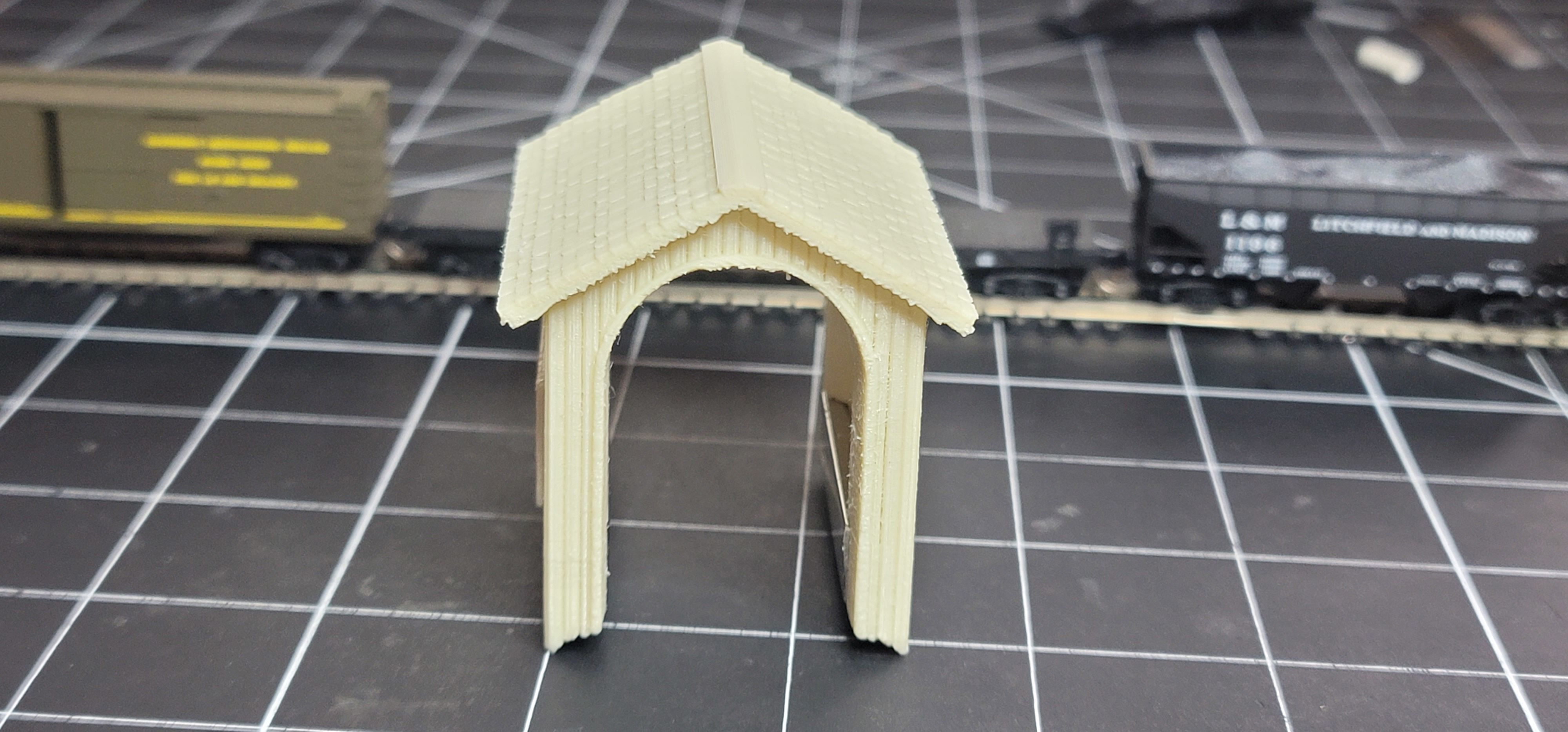 N-Scale Shunting Shack for Uncoupling N-Scale Trains 3D print model_3