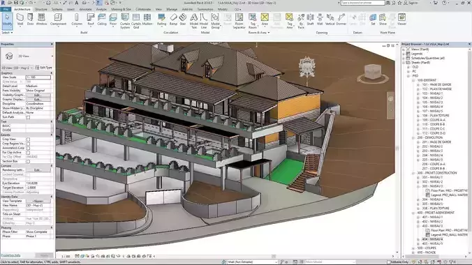 Villa on Hill 02 - Revit
