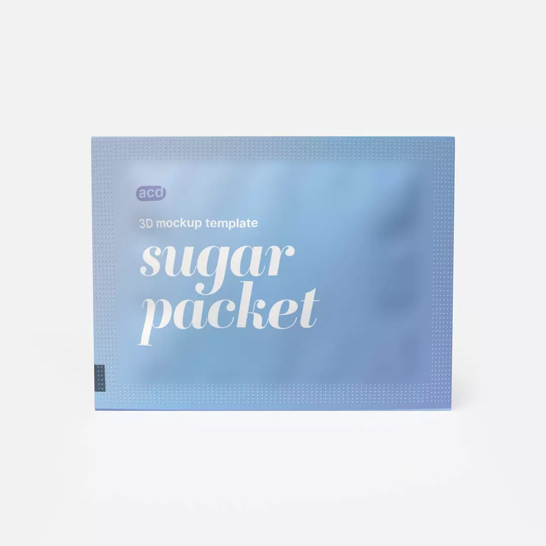 Sugar Sachet Packet Bag Mockup 3D model_0