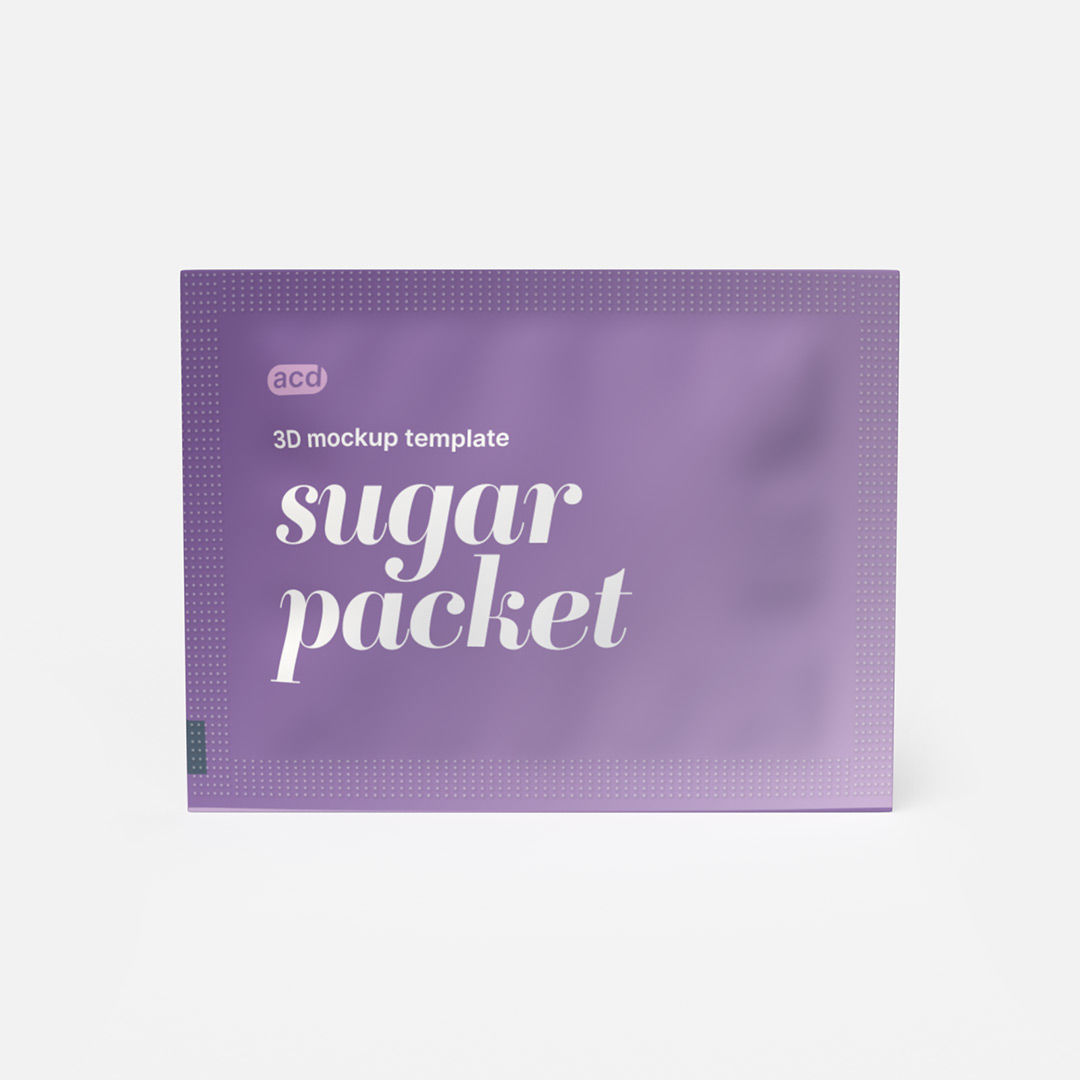 Sugar Sachet Packet Bag Mockup 3D model_1