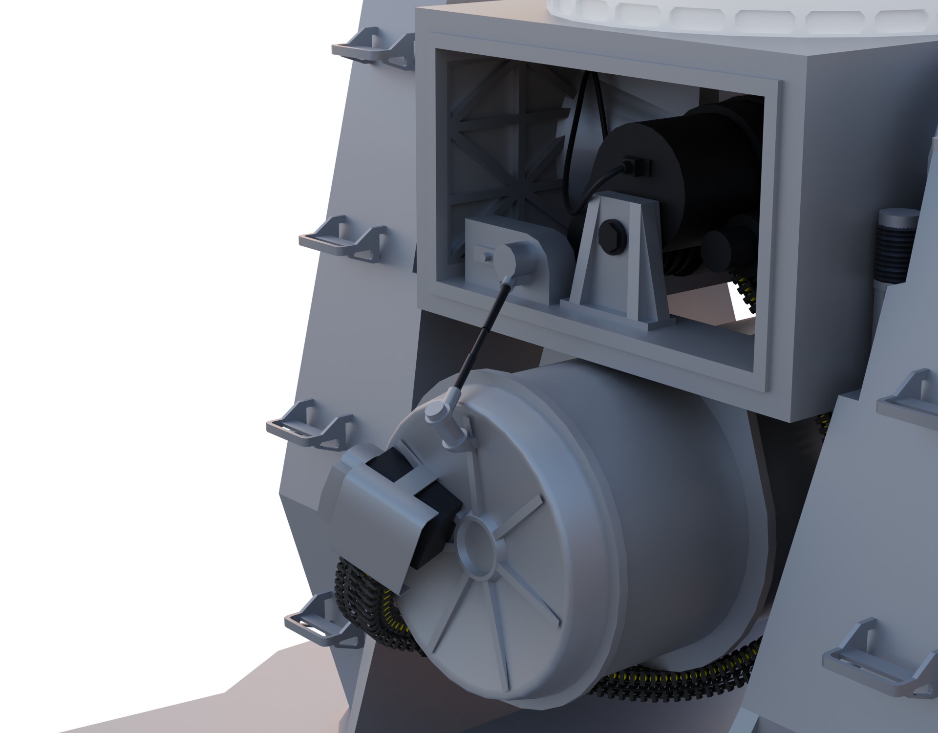 Phalanx CIWS Low-poly 3D model_9