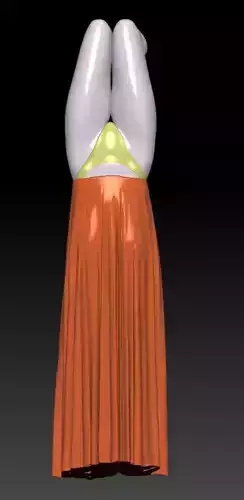 Upside down girl with skirt 3D print model