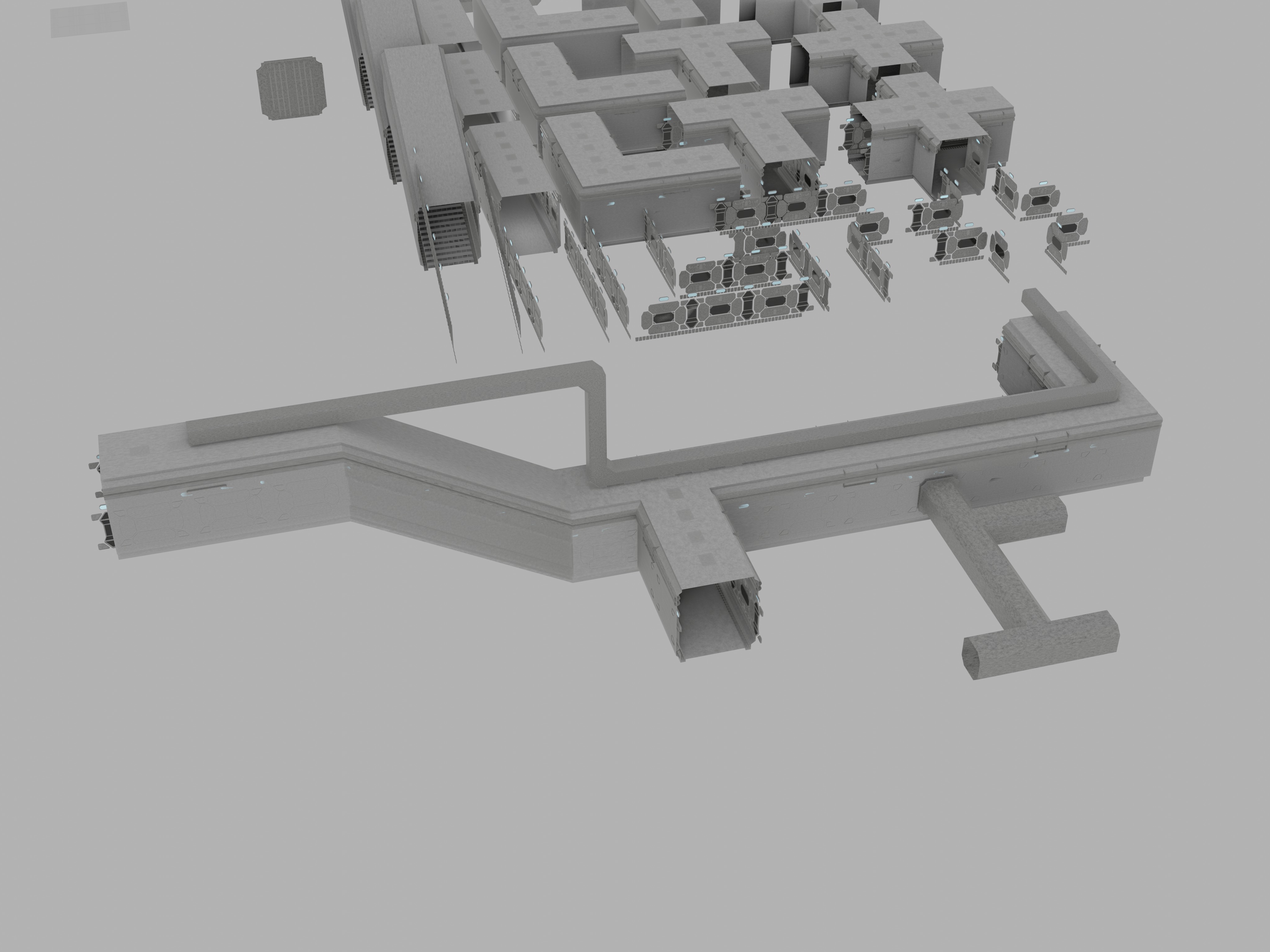 Make your own space station - Extended Detailed set Low-poly 3D model_4