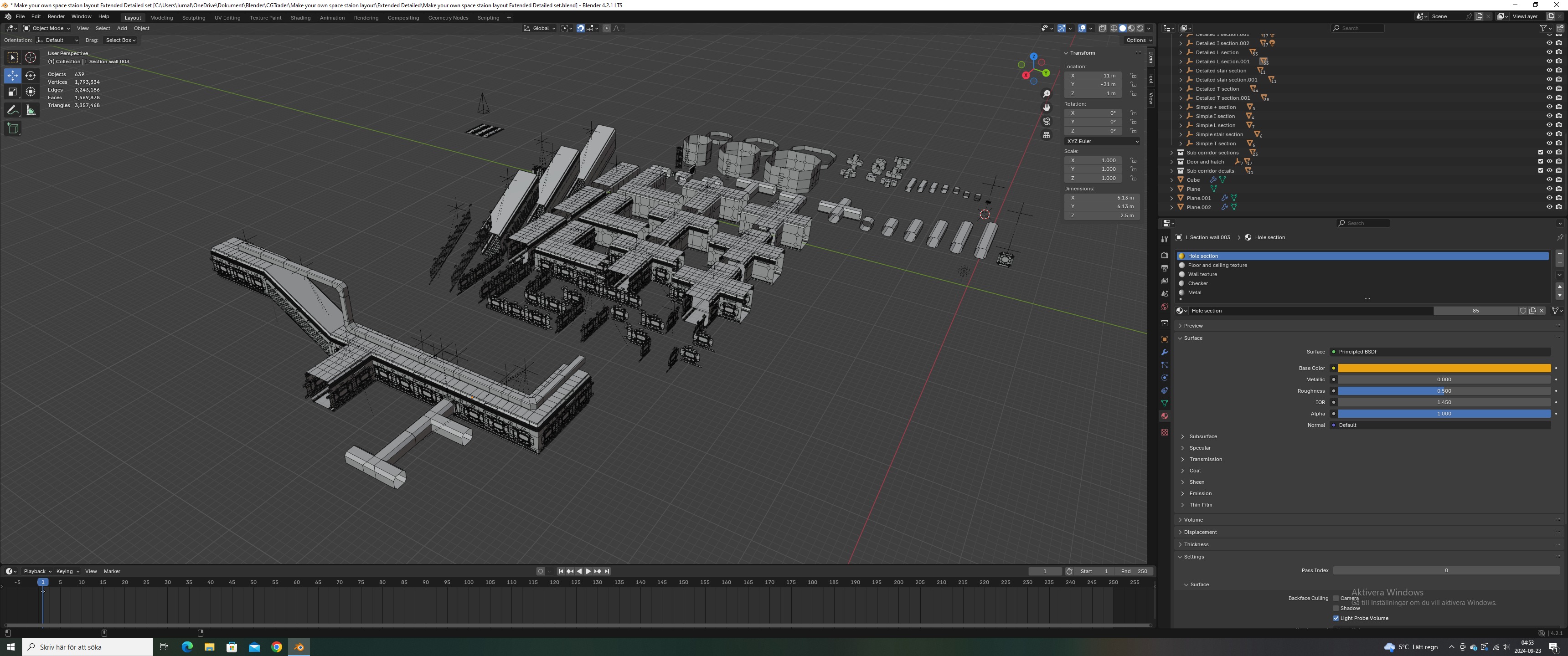 Make your own space station - Extended Detailed set Low-poly 3D model_5