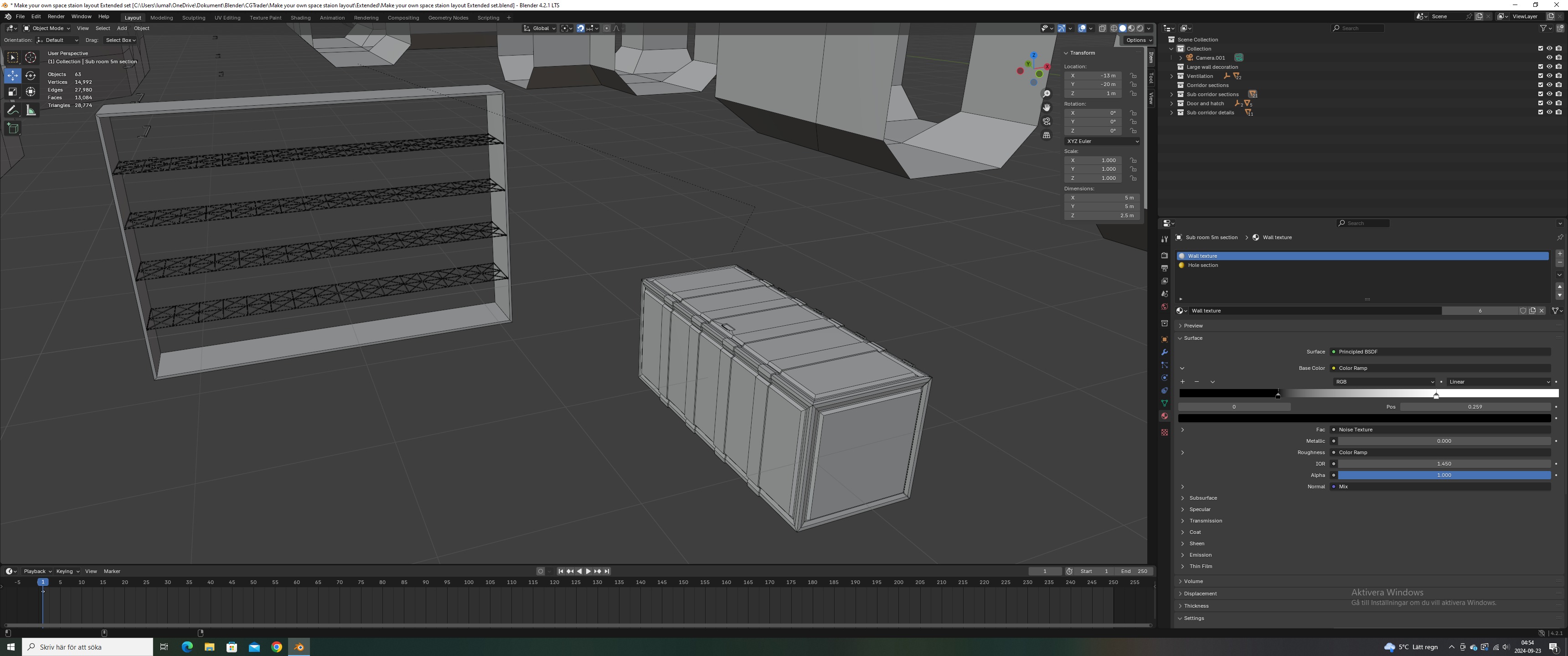 Make your own space station - Extended set Low-poly 3D model_3