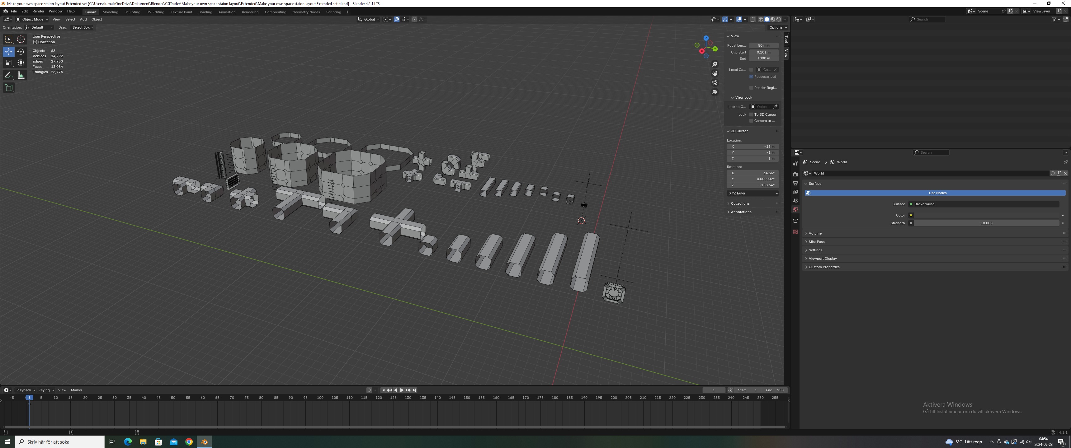 Make your own space station - Extended set Low-poly 3D model_1