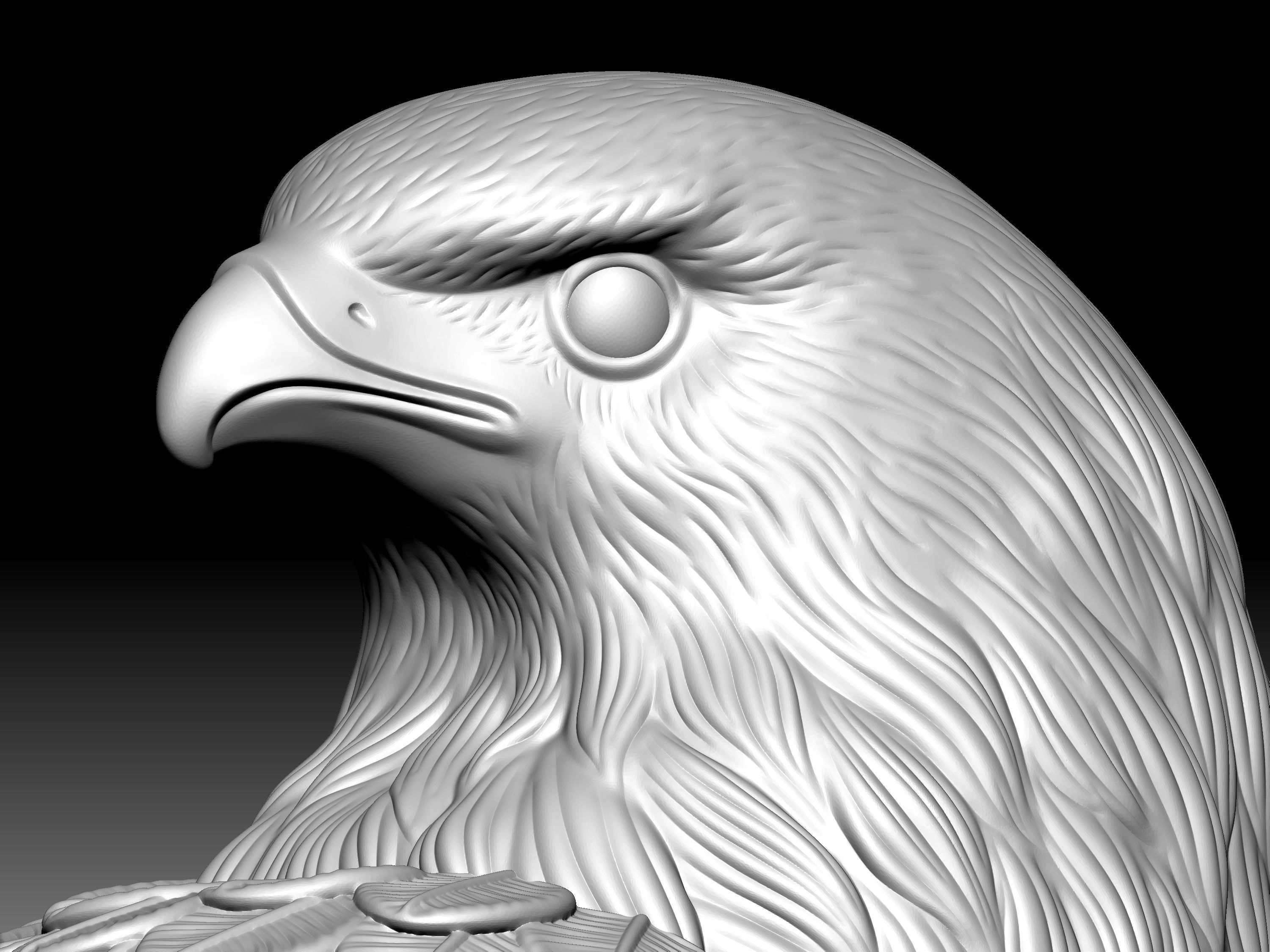 Eagel Statue 3D model_3