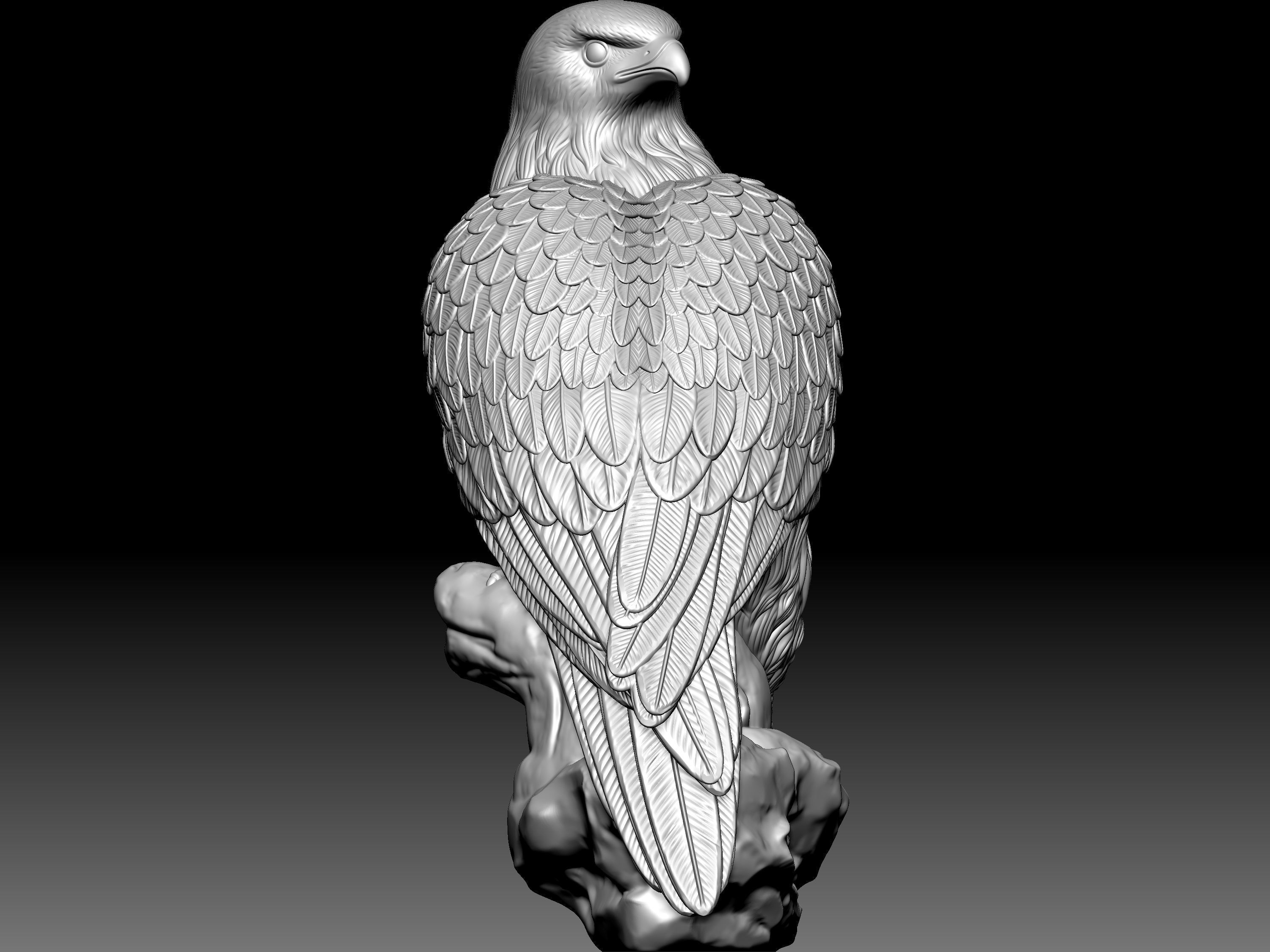 Eagel Statue 3D model_9