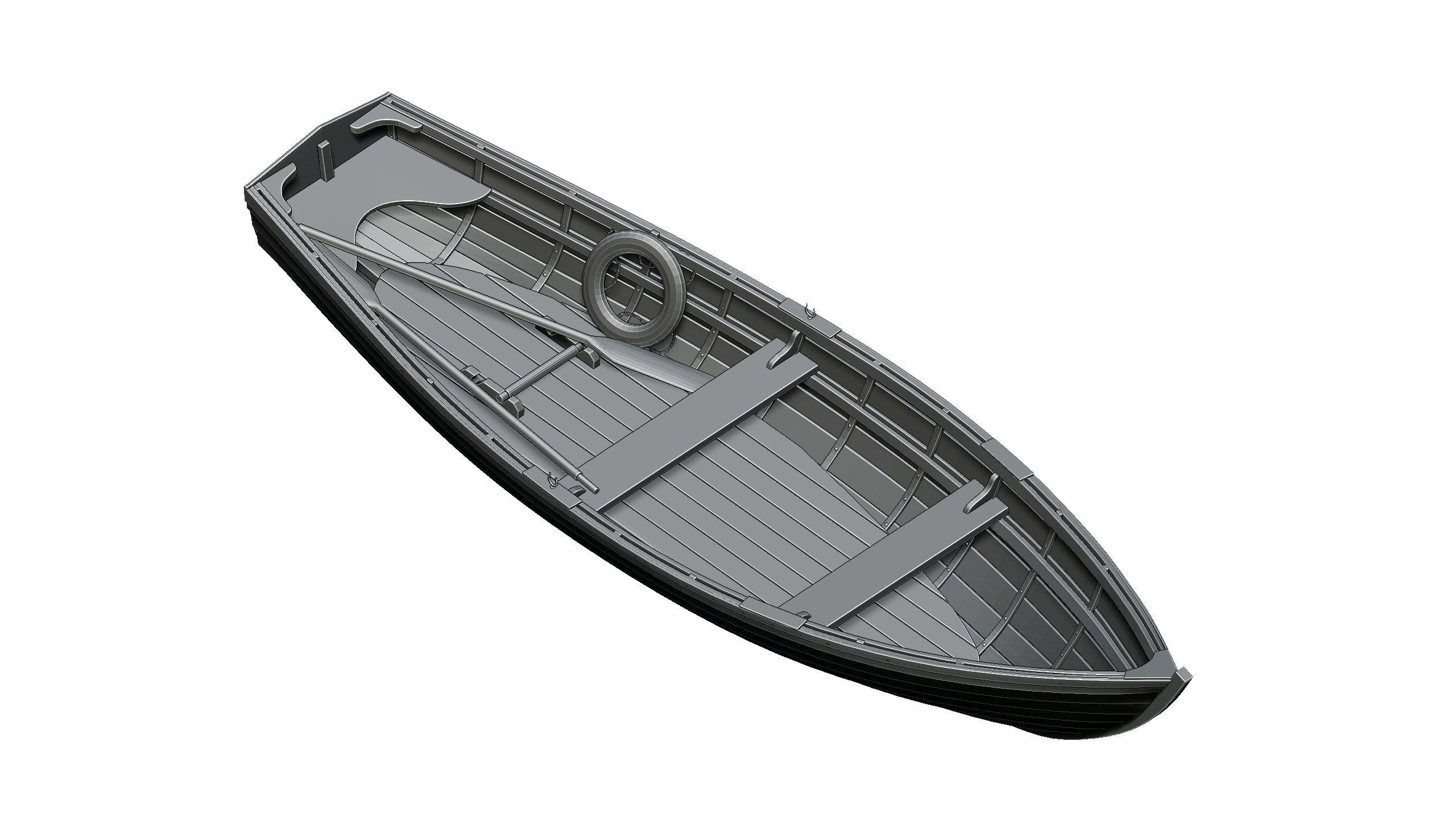 Wooden Boat 3D print model_3