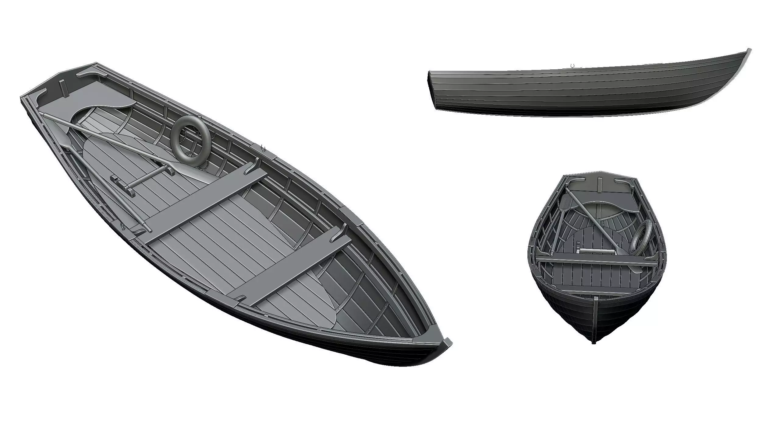 Wooden Boat 3D print model_0