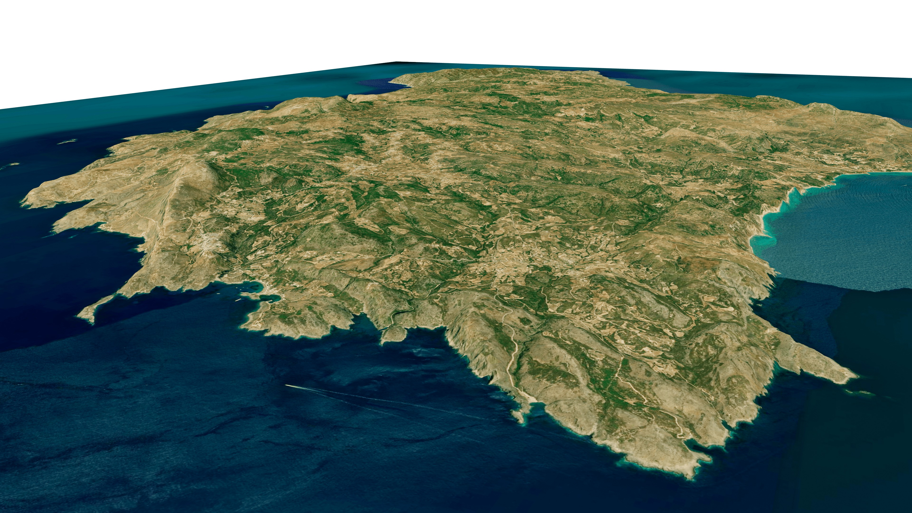 Cythera island 3d model terrain Low-poly 3D model_1