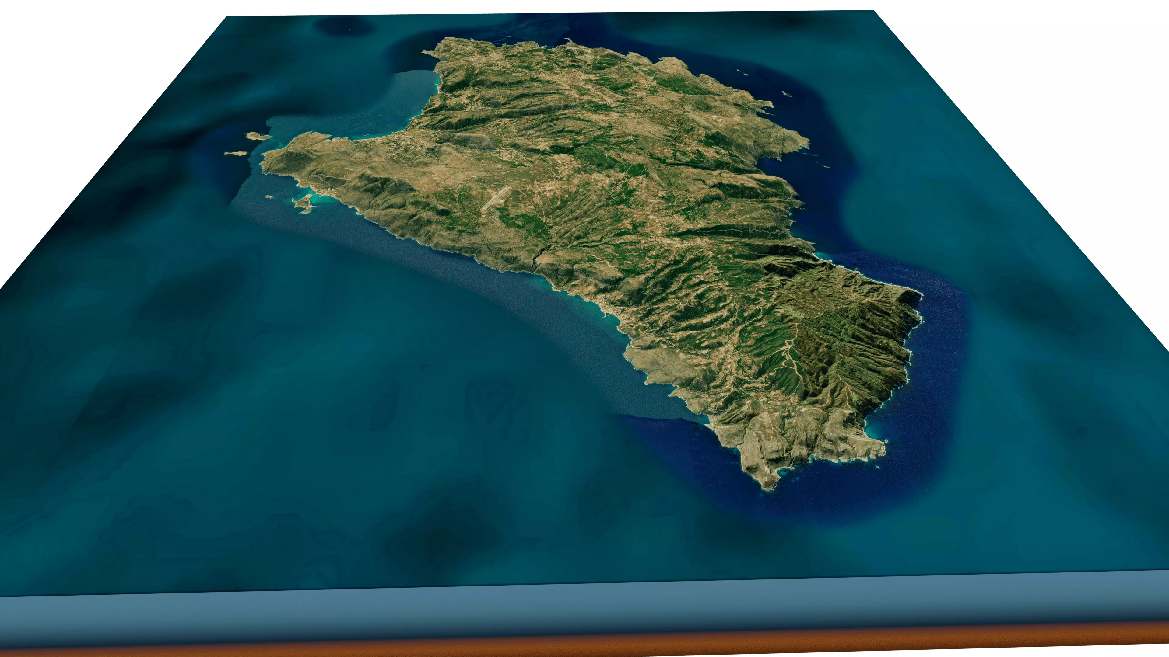 Cythera island 3d model terrain Low-poly 3D model_0