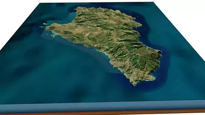 Cythera island 3d model terrain
