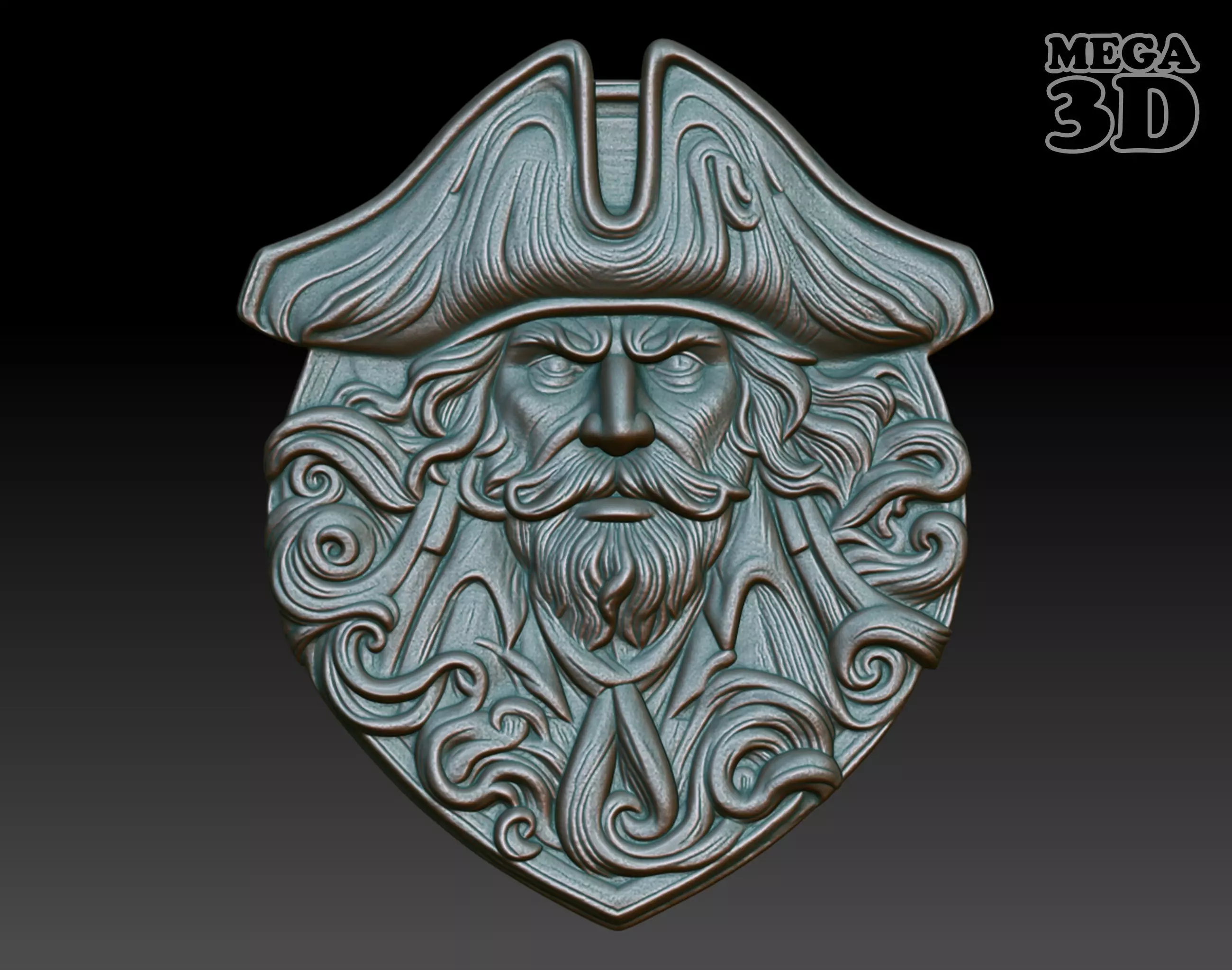 Pirate basrelief 07 240924 3D print model_0