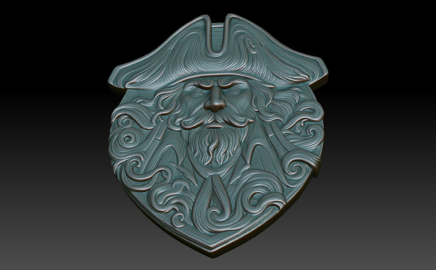 Pirate basrelief 07 240924 3D print model_4